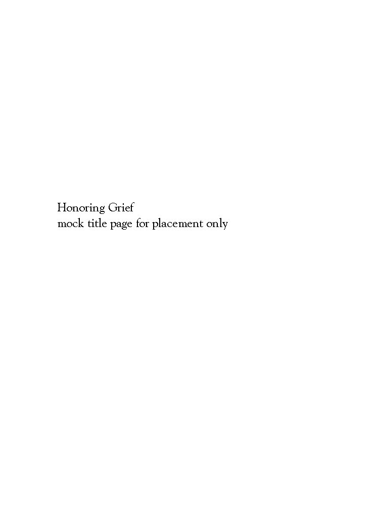 Honoring Grief