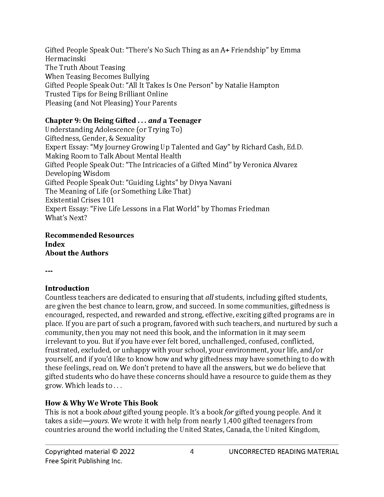 The Gifted Teen Survival Guide