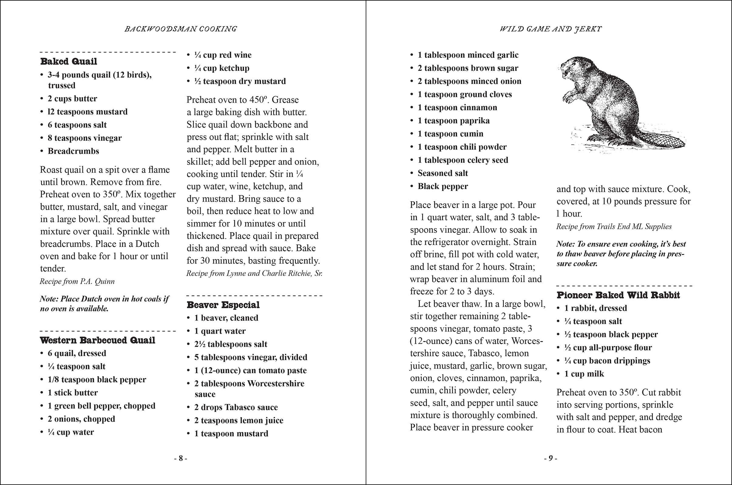 Backwoodsman Cookbook