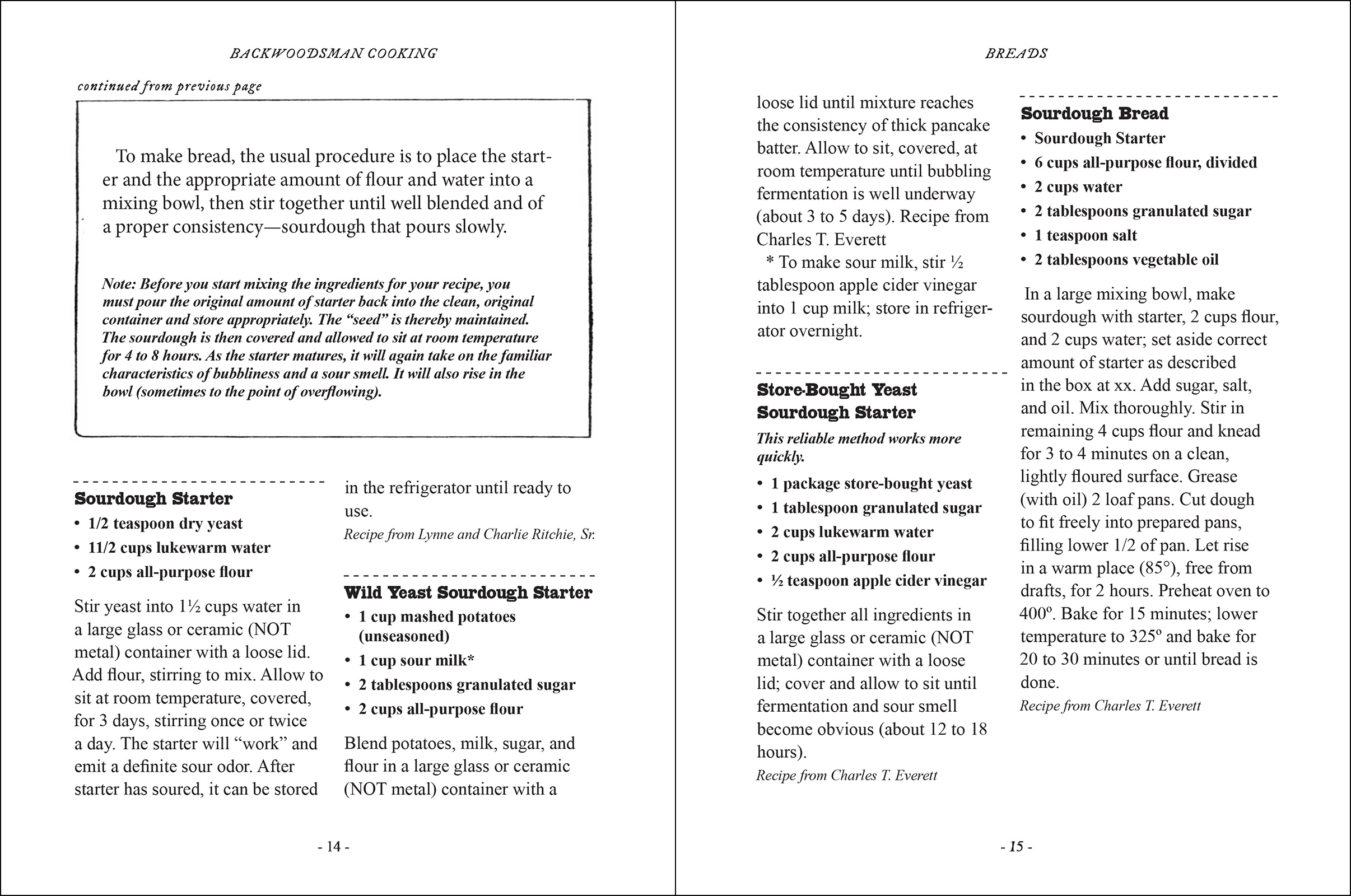 Backwoodsman Cookbook