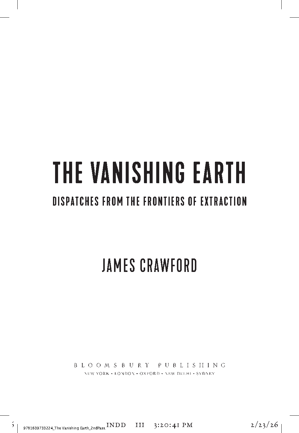 The Vanishing Earth