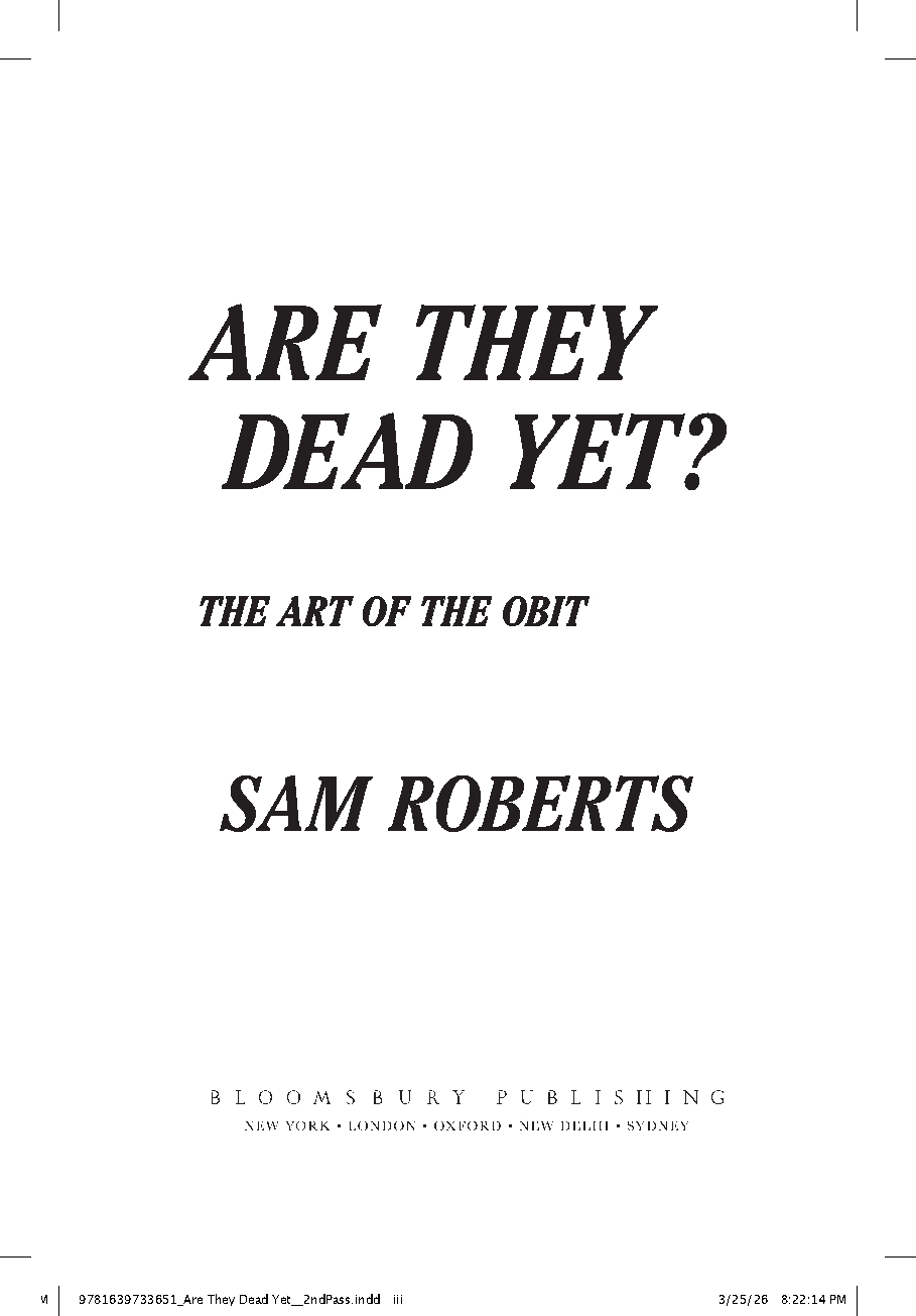 Are They Dead Yet?