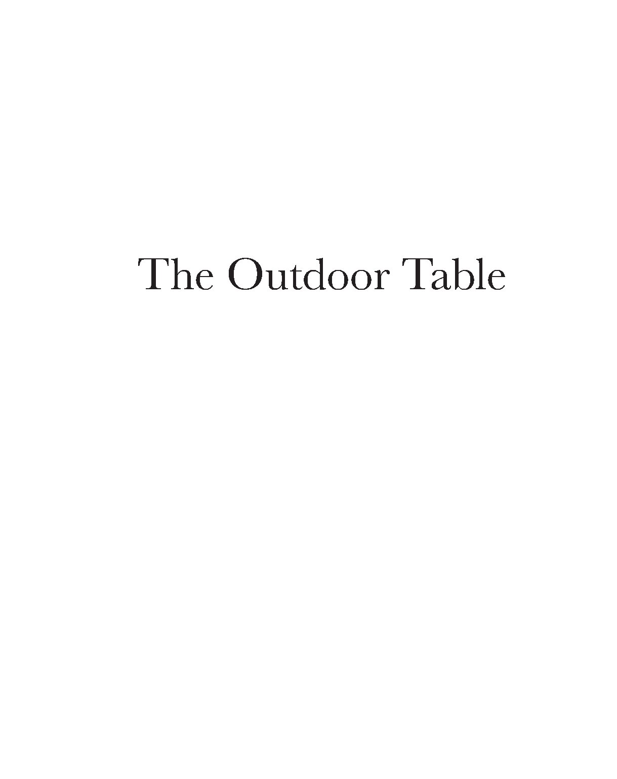 The Outdoor Table