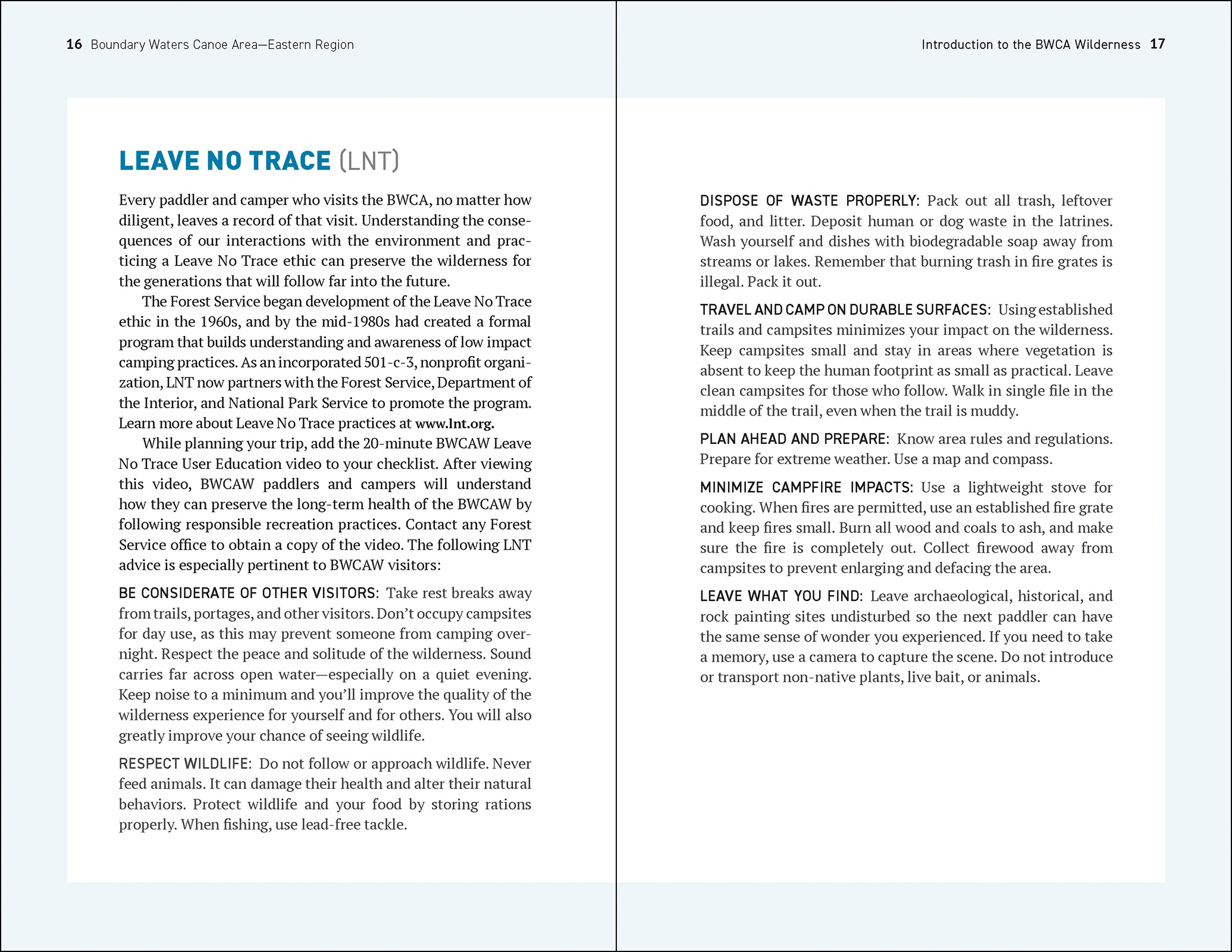 Boundary Waters Canoe Area Wilderness, Eastern Region