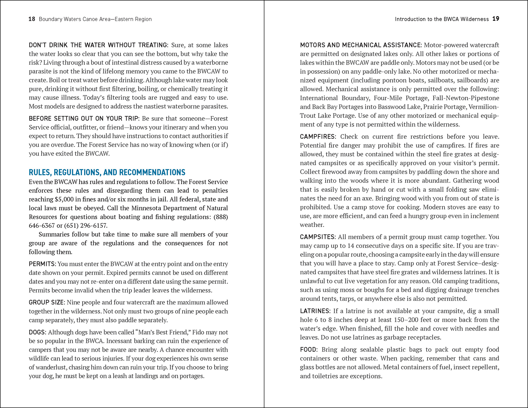 Boundary Waters Canoe Area Wilderness, Eastern Region