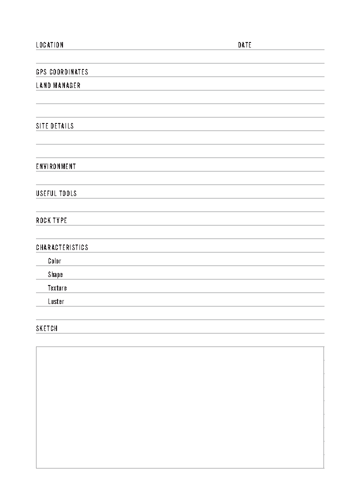 Rockhounding Logbook