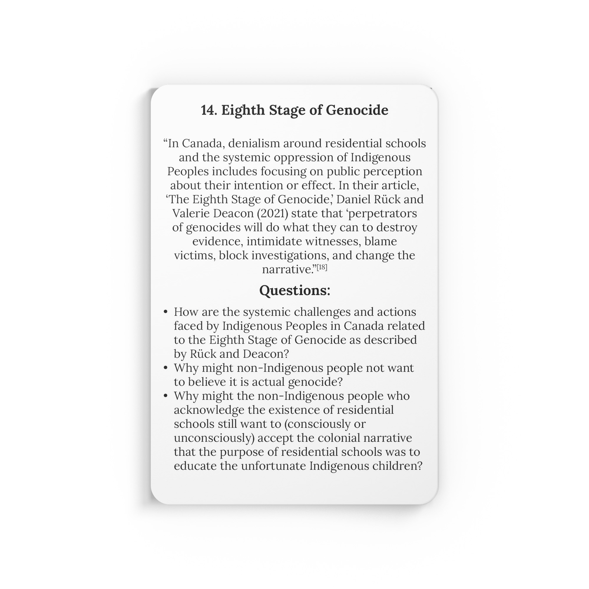 Decolonization and Me Cards