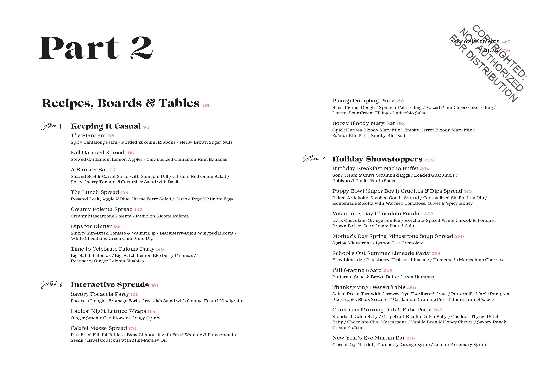 Tables & Spreads