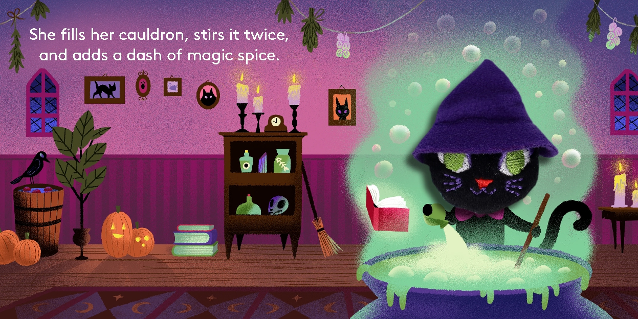 Little Witch Cat: Finger Puppet Book