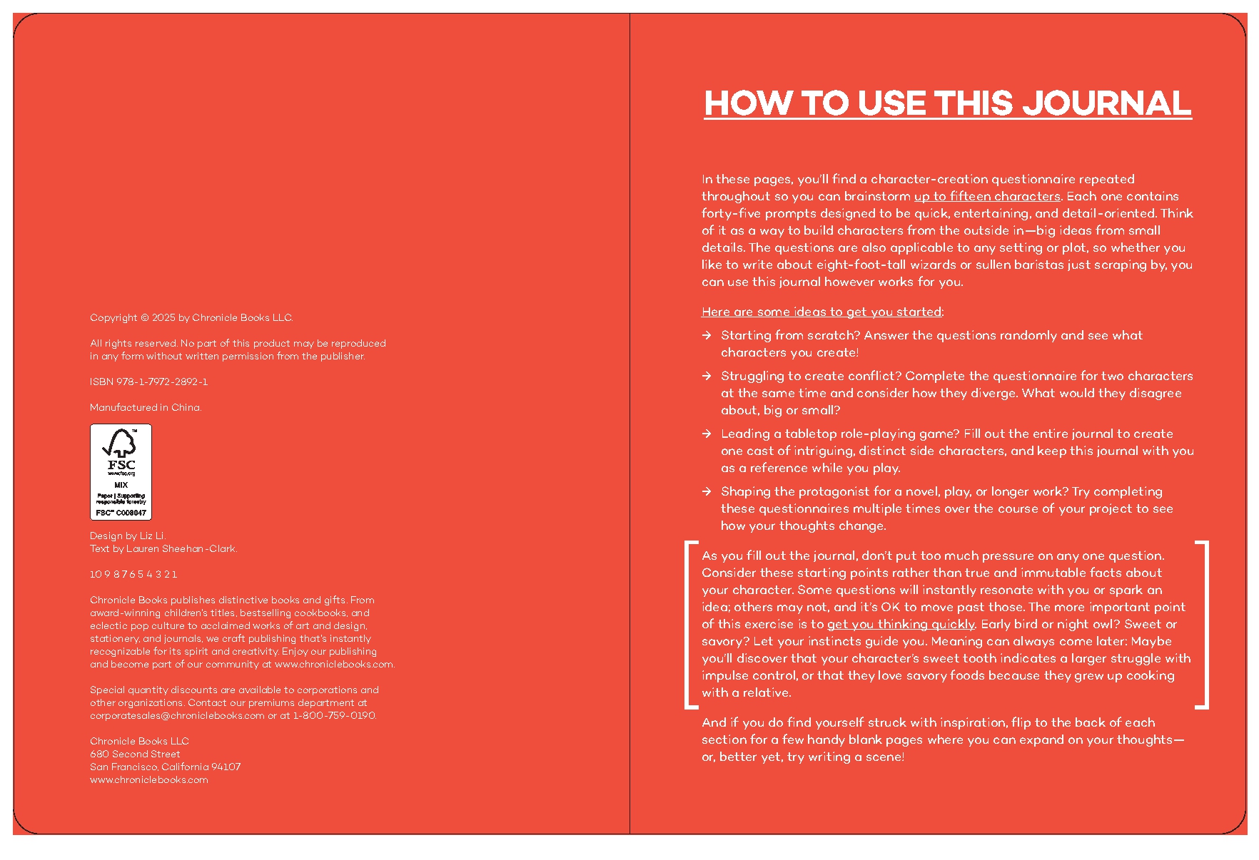 A Writer's Journal for Creating Characters