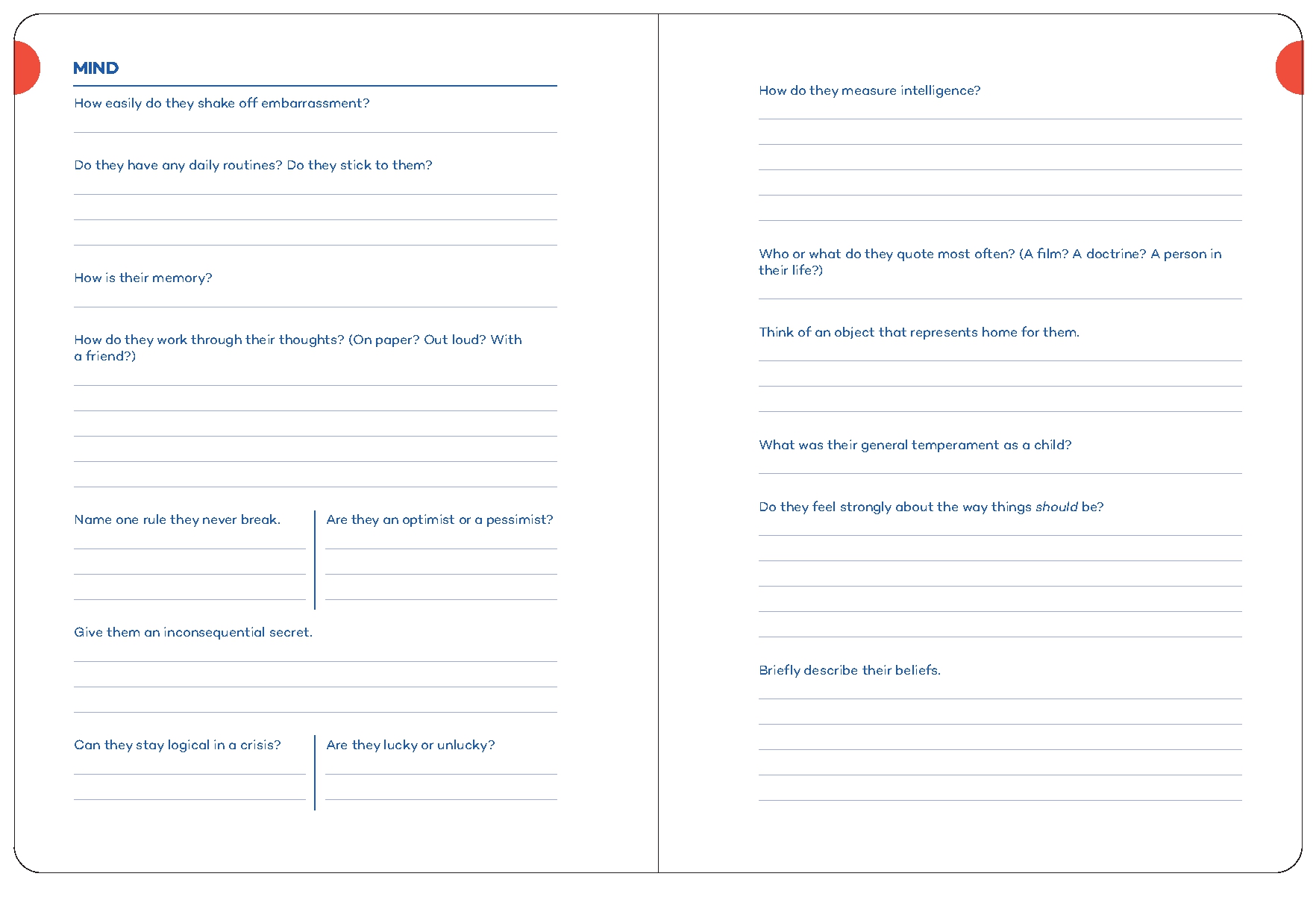 A Writer's Journal for Creating Characters