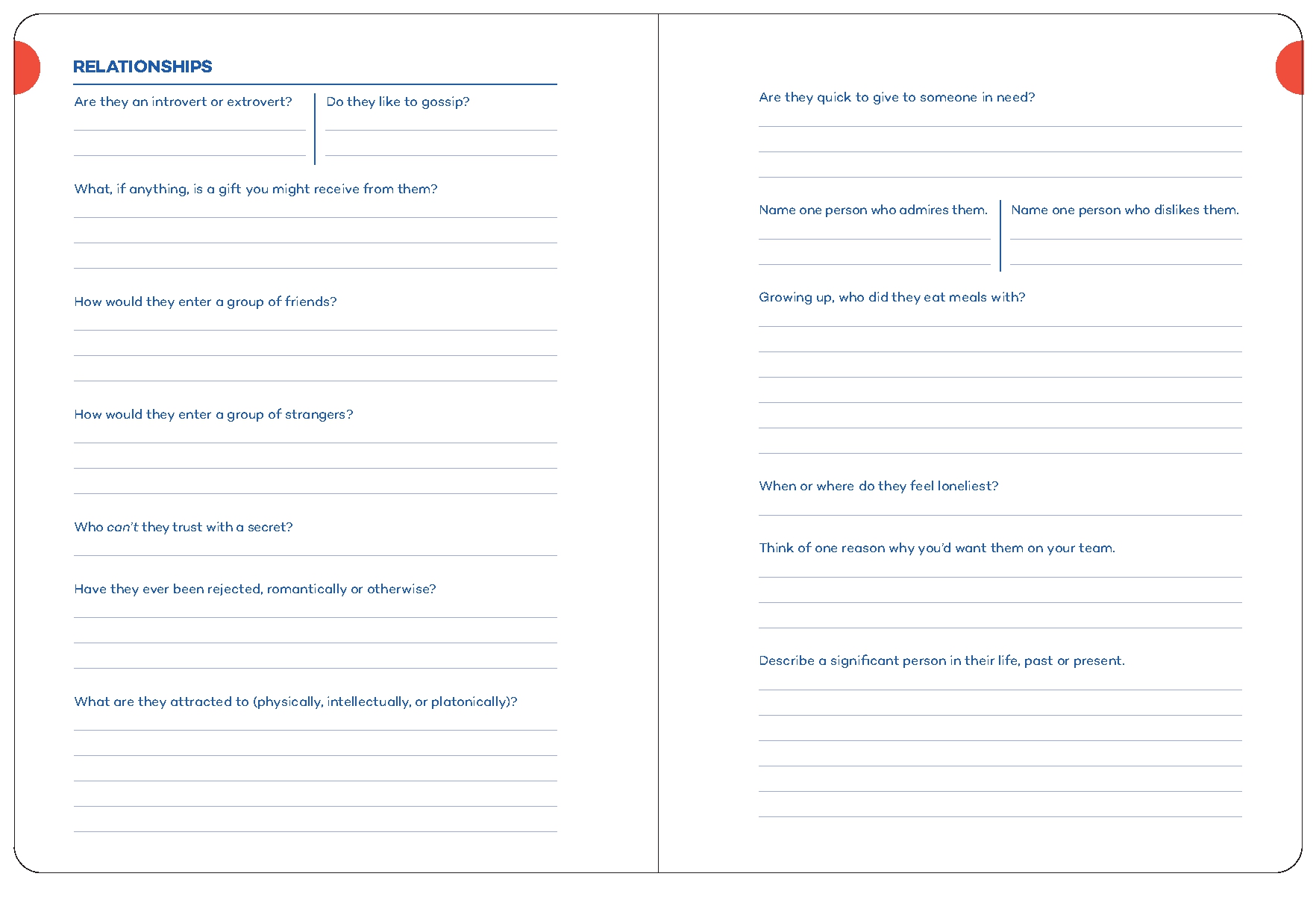 A Writer's Journal for Creating Characters