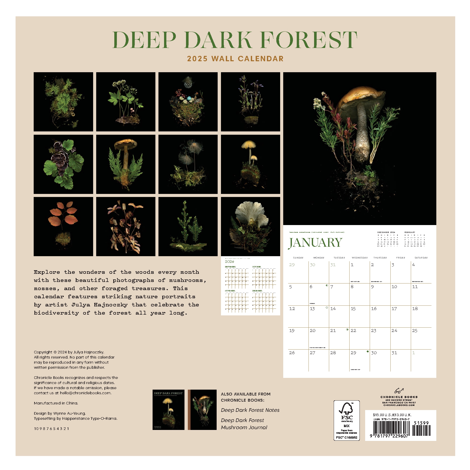 Deep Dark Forest 2025 Wall Calendar