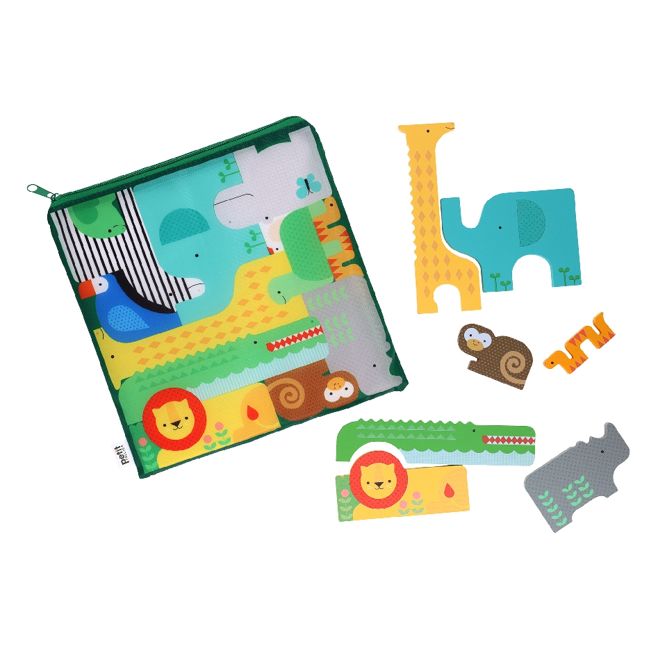 Wooden Puzzle + Play: Shaped Safari Animals