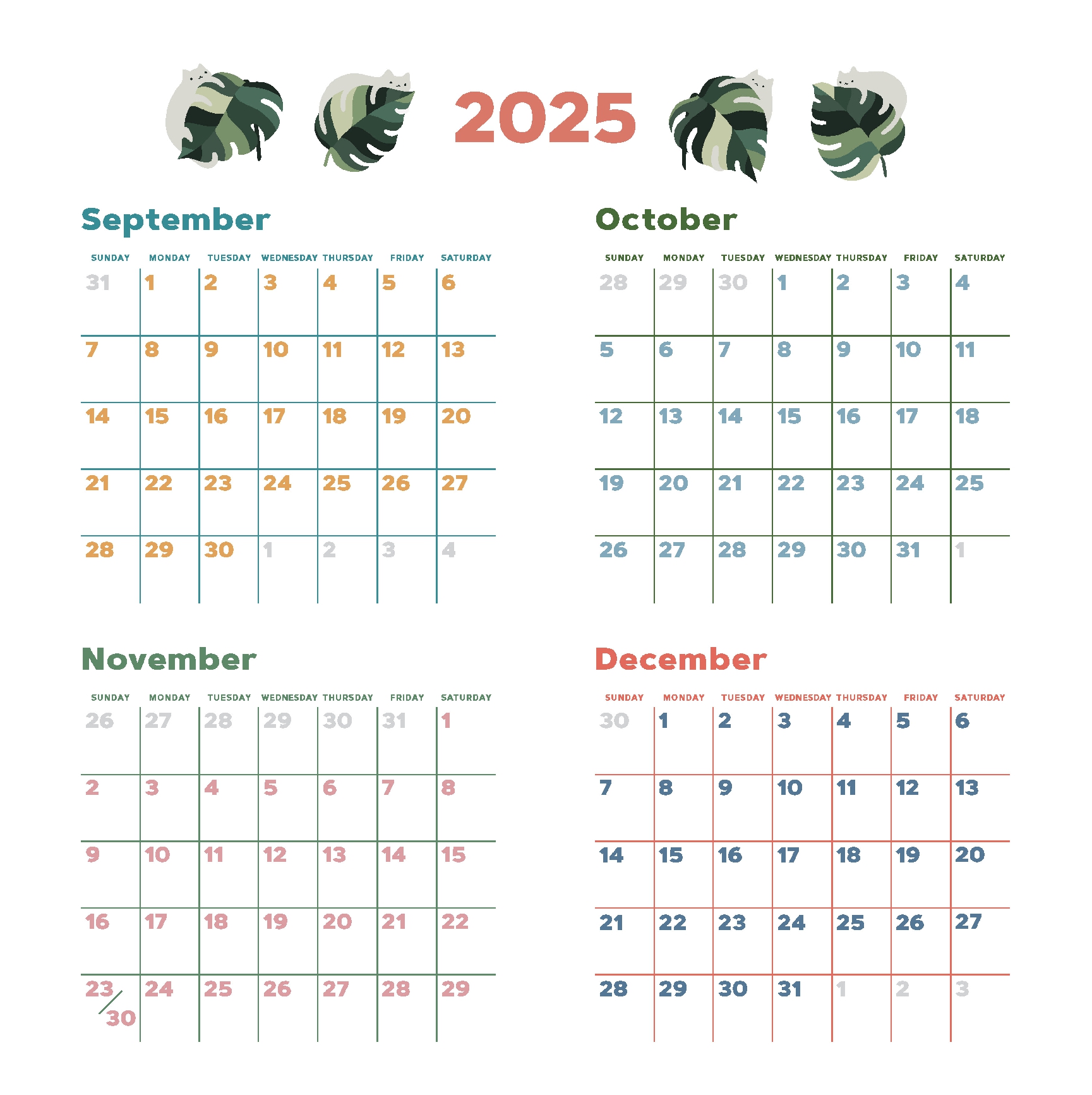 Catffirmations 2026 Wall Calendar