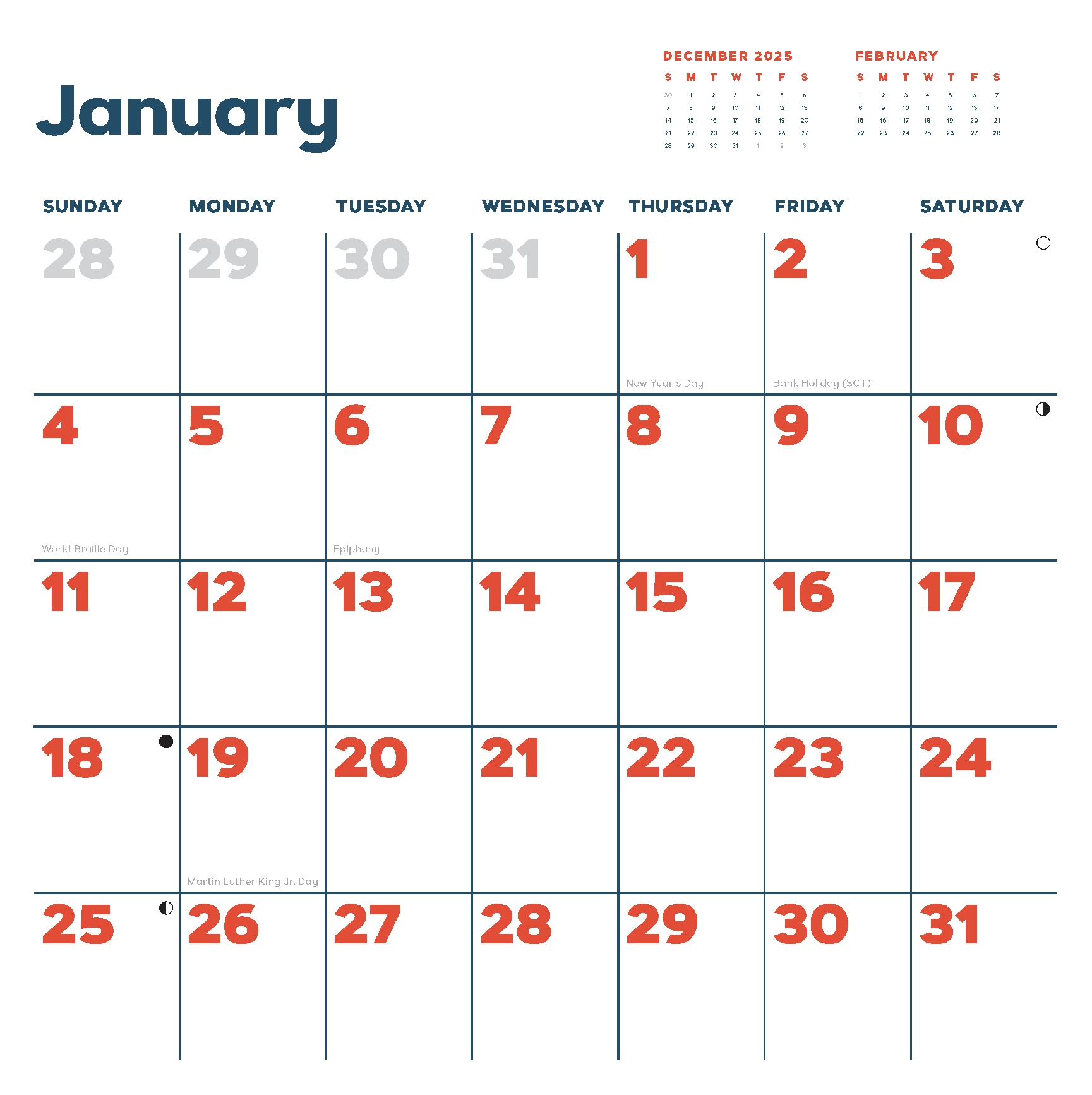 Catffirmations 2026 Wall Calendar