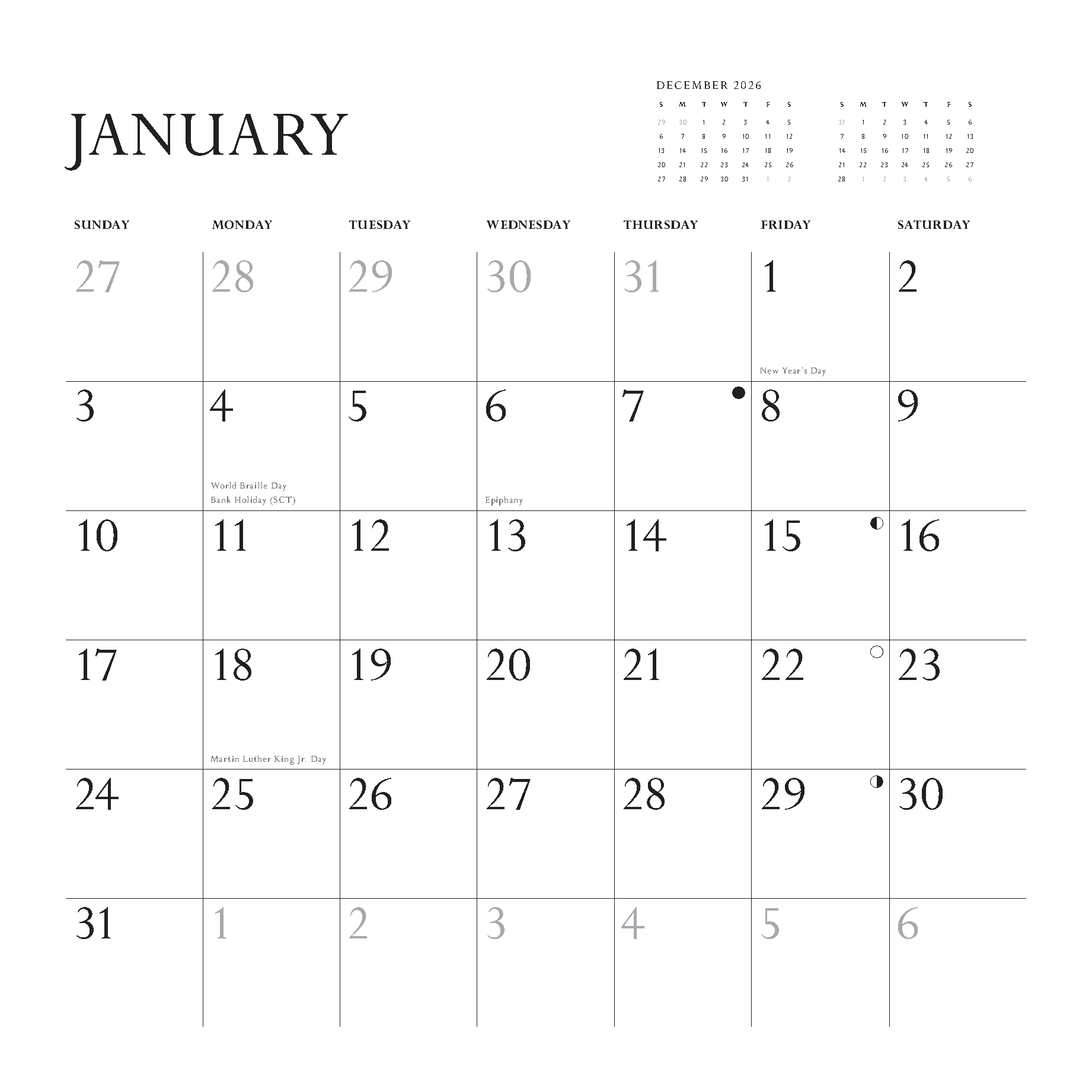 Disappointing Affirmations 2027 Wall Calendar