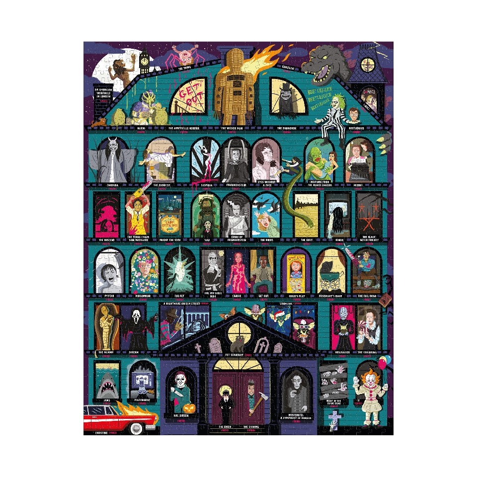 50 Must-Watch Scary Movies Bucket List 1000-piece Puzzle