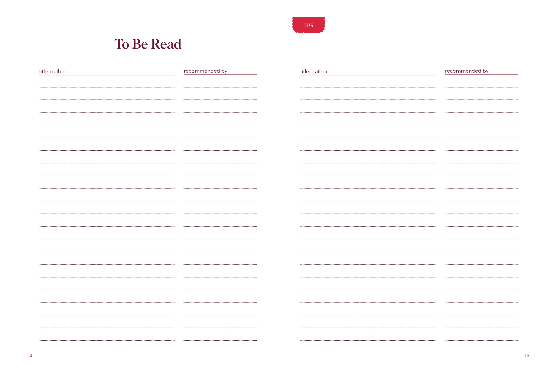Romance Reader's Journal