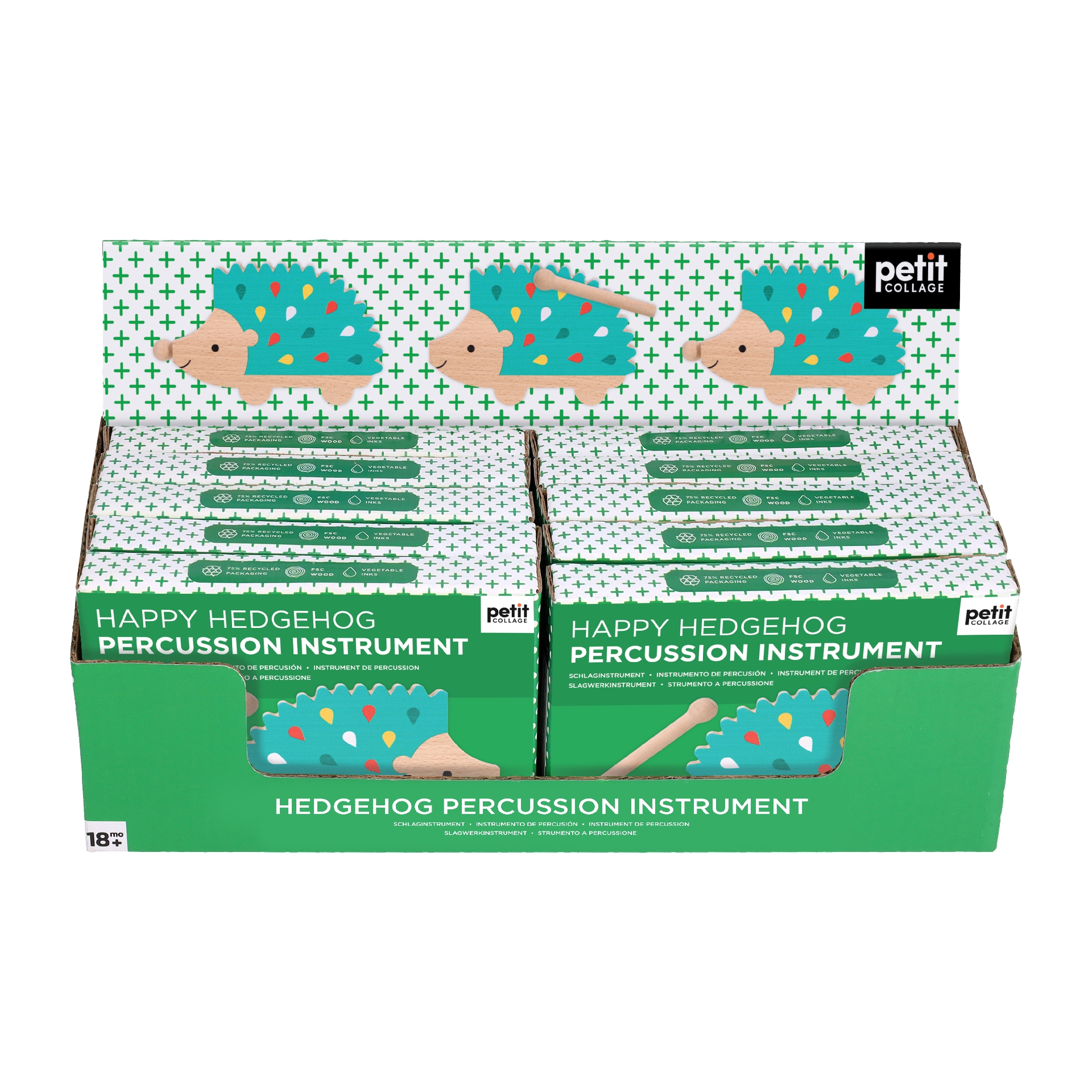 Happy Hedgehog Percussion Instrument CDU of 10