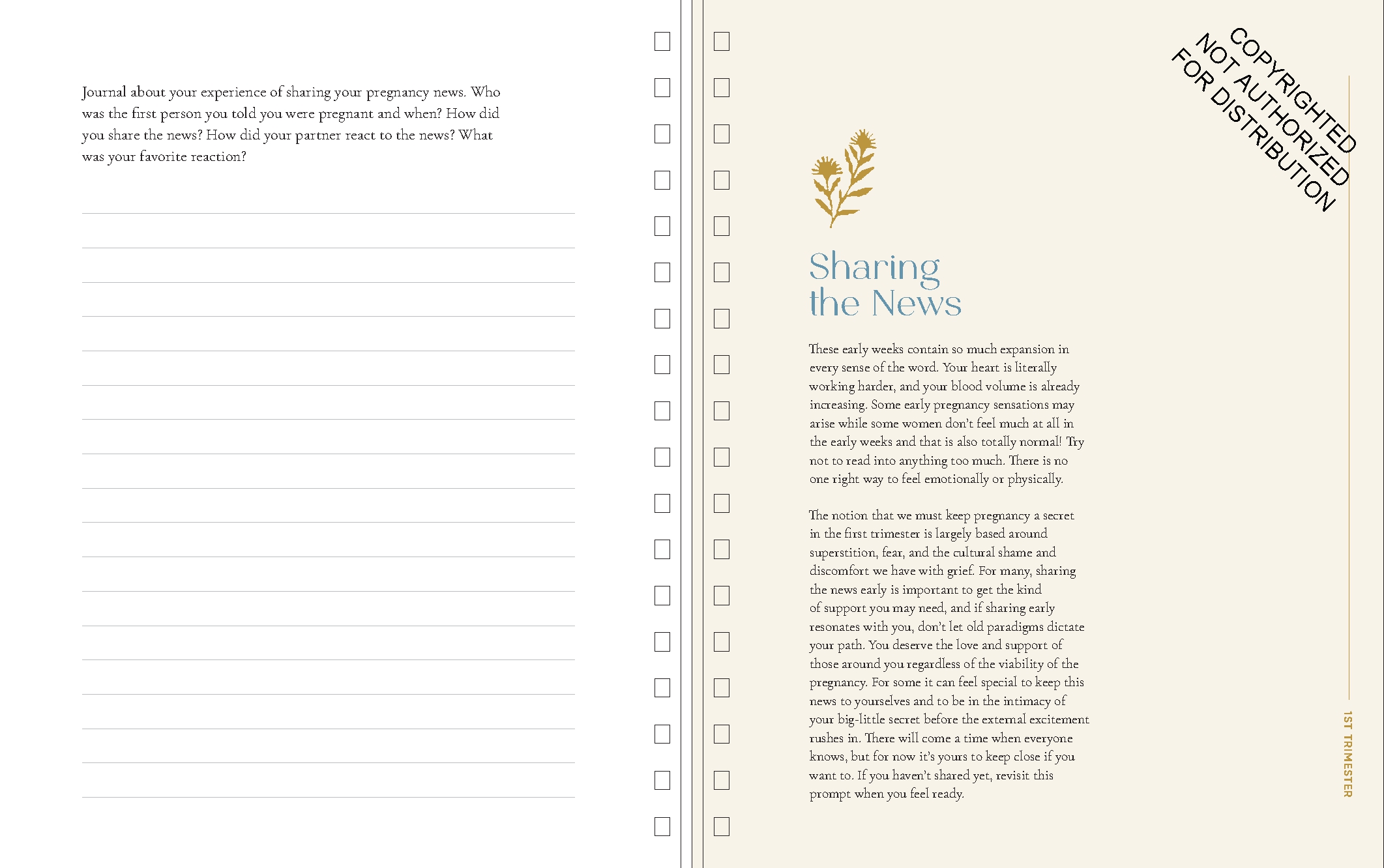 Growing Together Pregnancy Journal