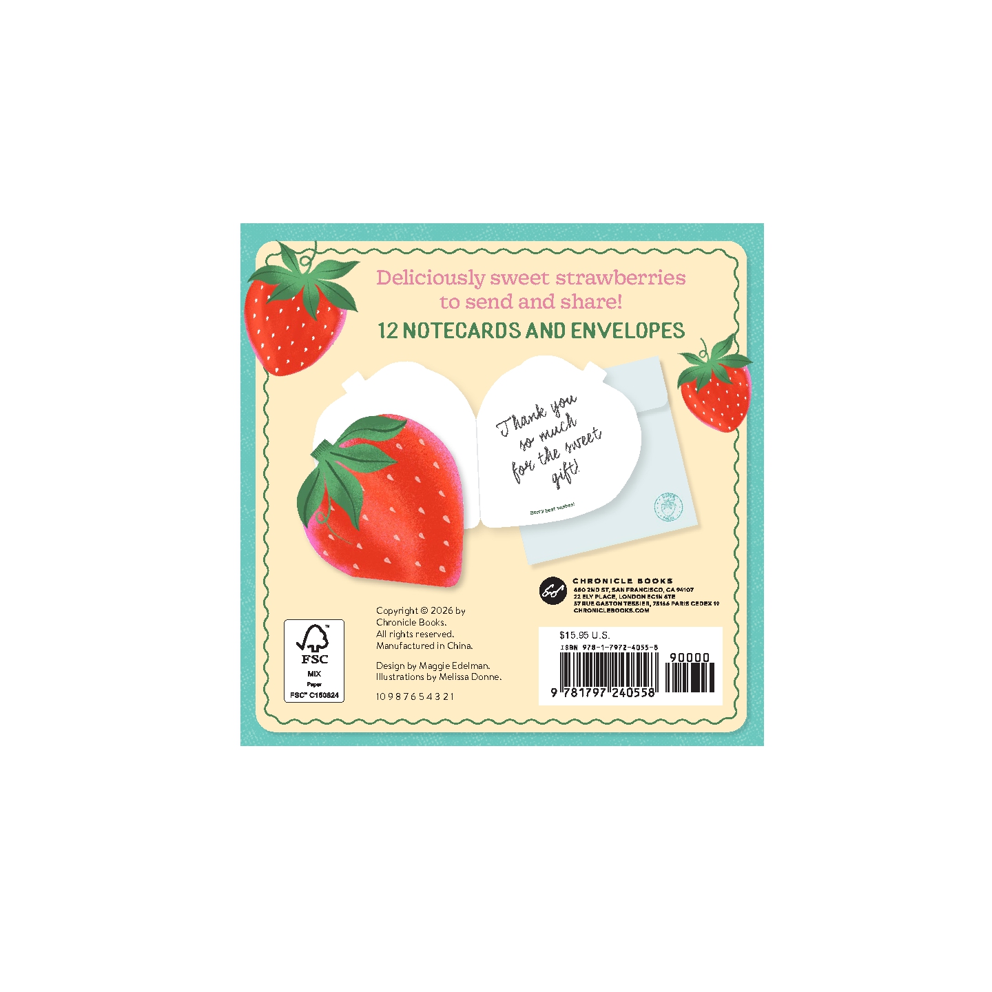 Paper Produce Strawberry Notes