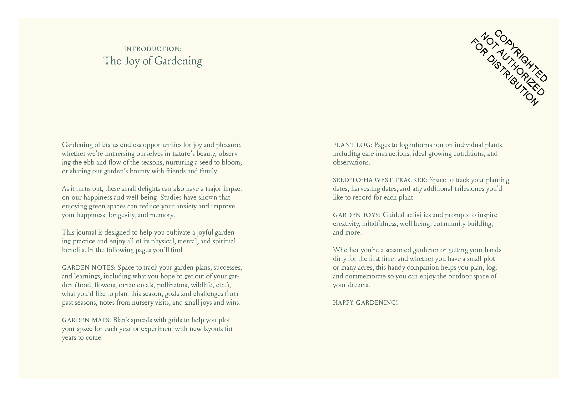 Joyful Gardener's Journal