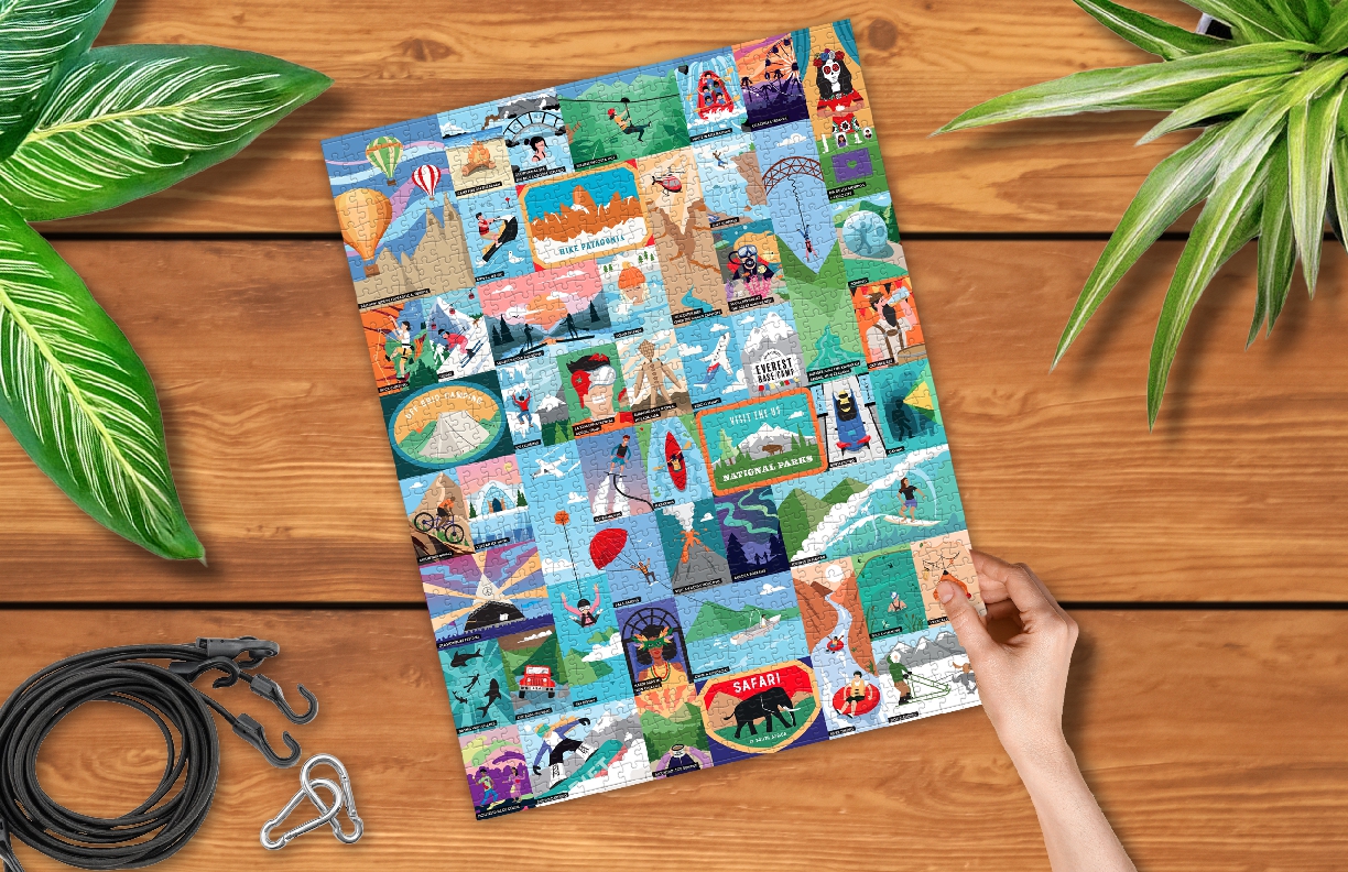 50 Thrilling Experiences for Adventure Seekers 1000-piece Bucket List Jigsaw Puzzle