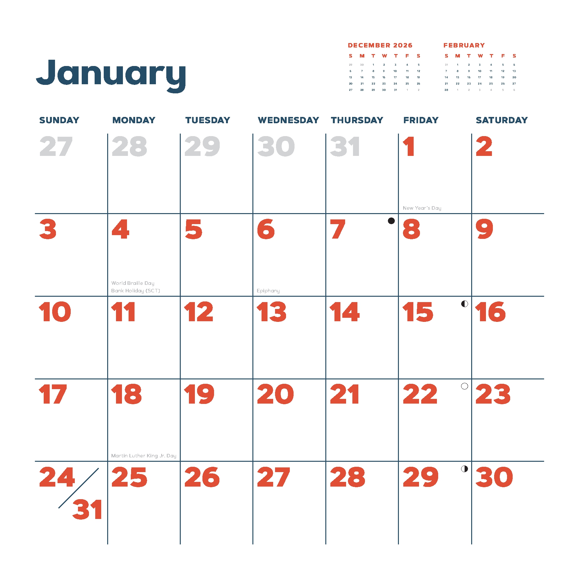 Catffirmations 2027 Wall Calendar