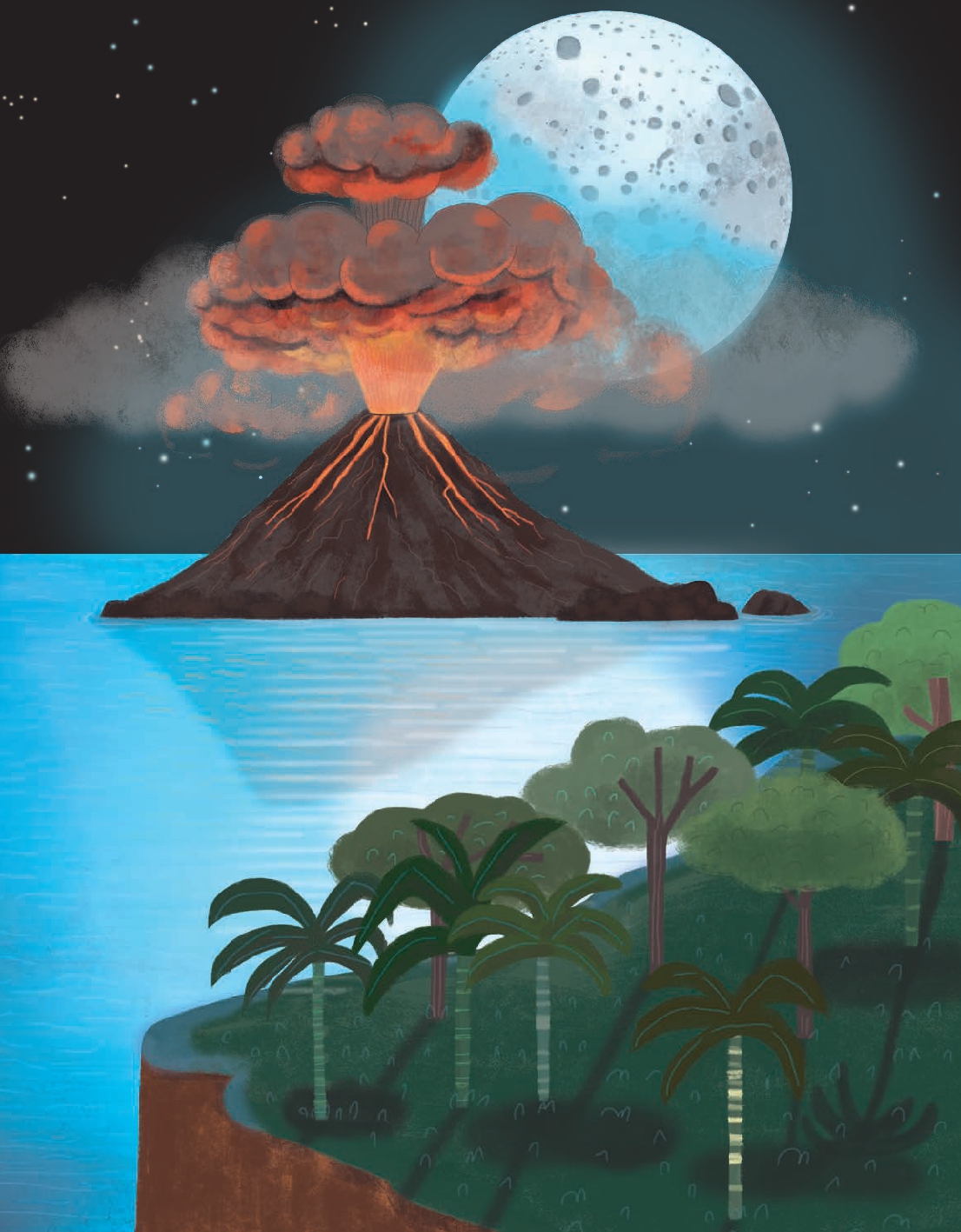Can Volcanoes Turn the Moon Blue?
