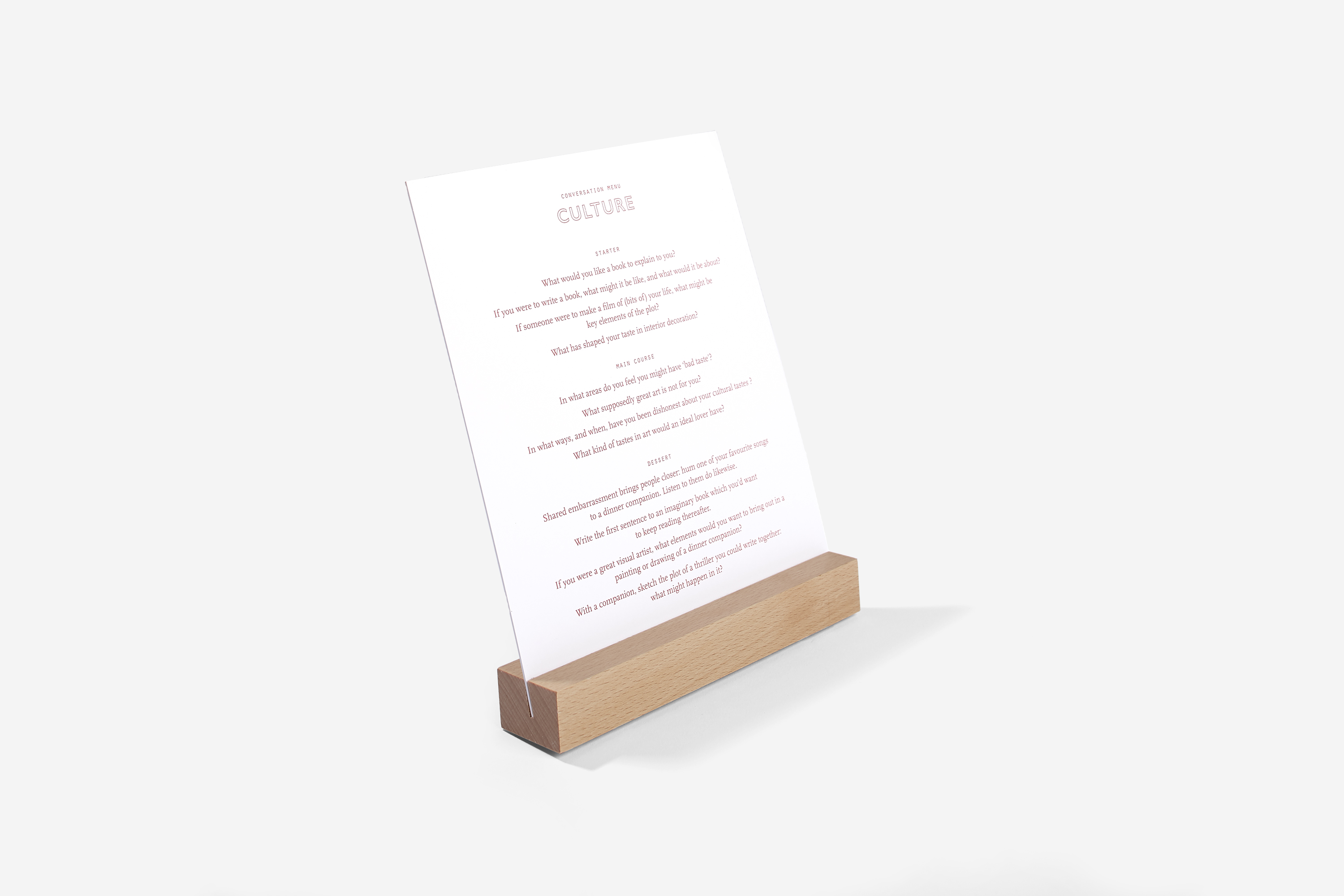 Conversation Menus Card Set