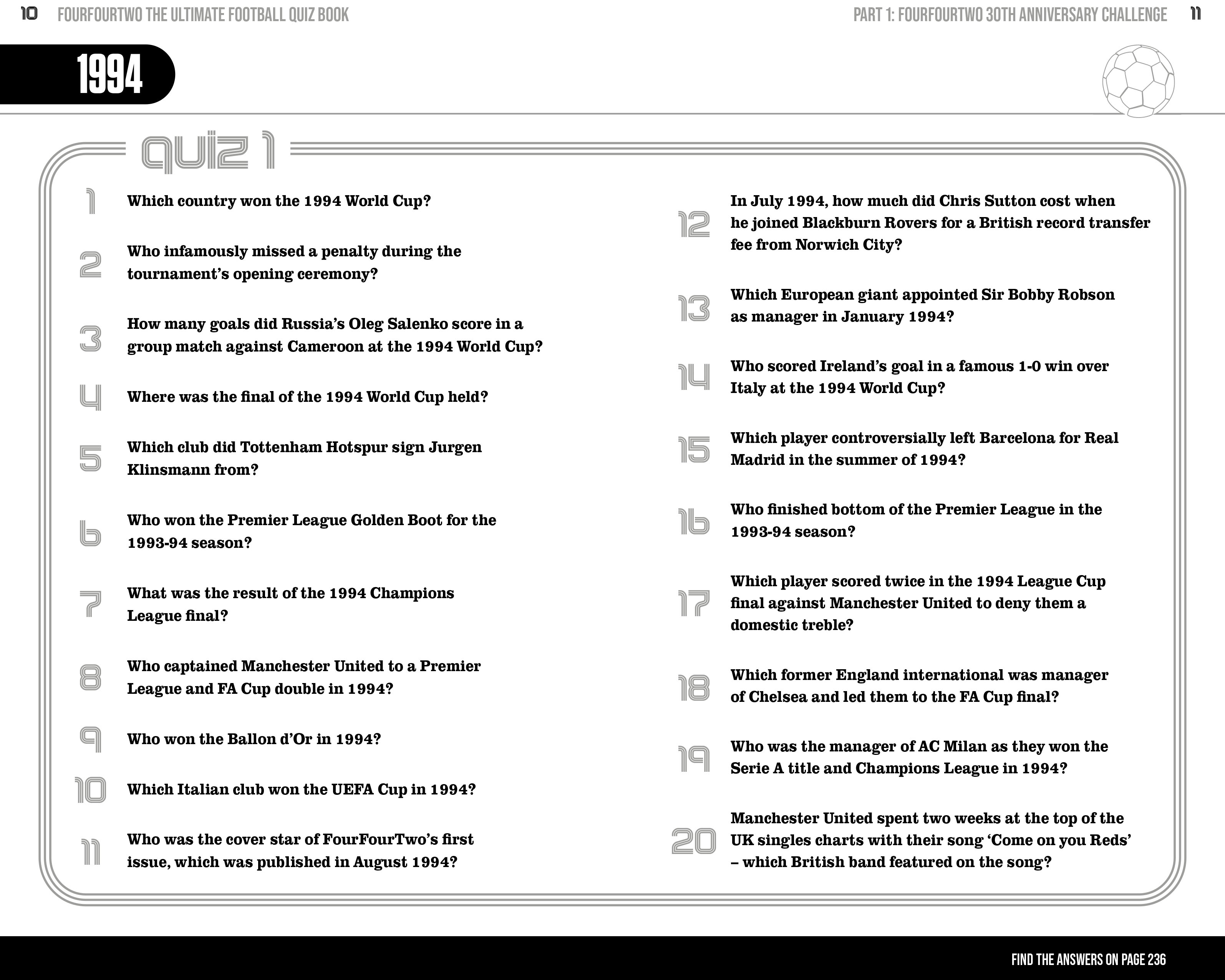 The Ultimate FourFourTwo Football Quiz Book