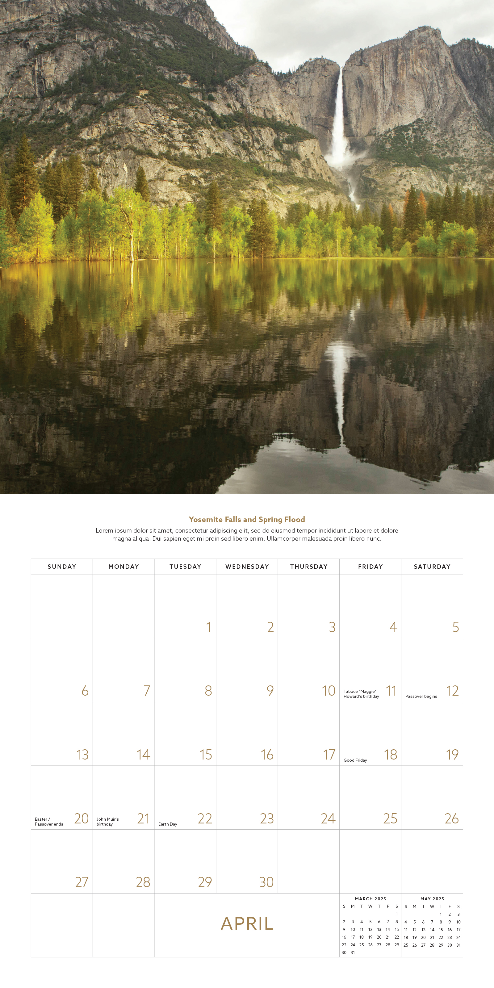 Elemental Yosemite 2025 Calendar