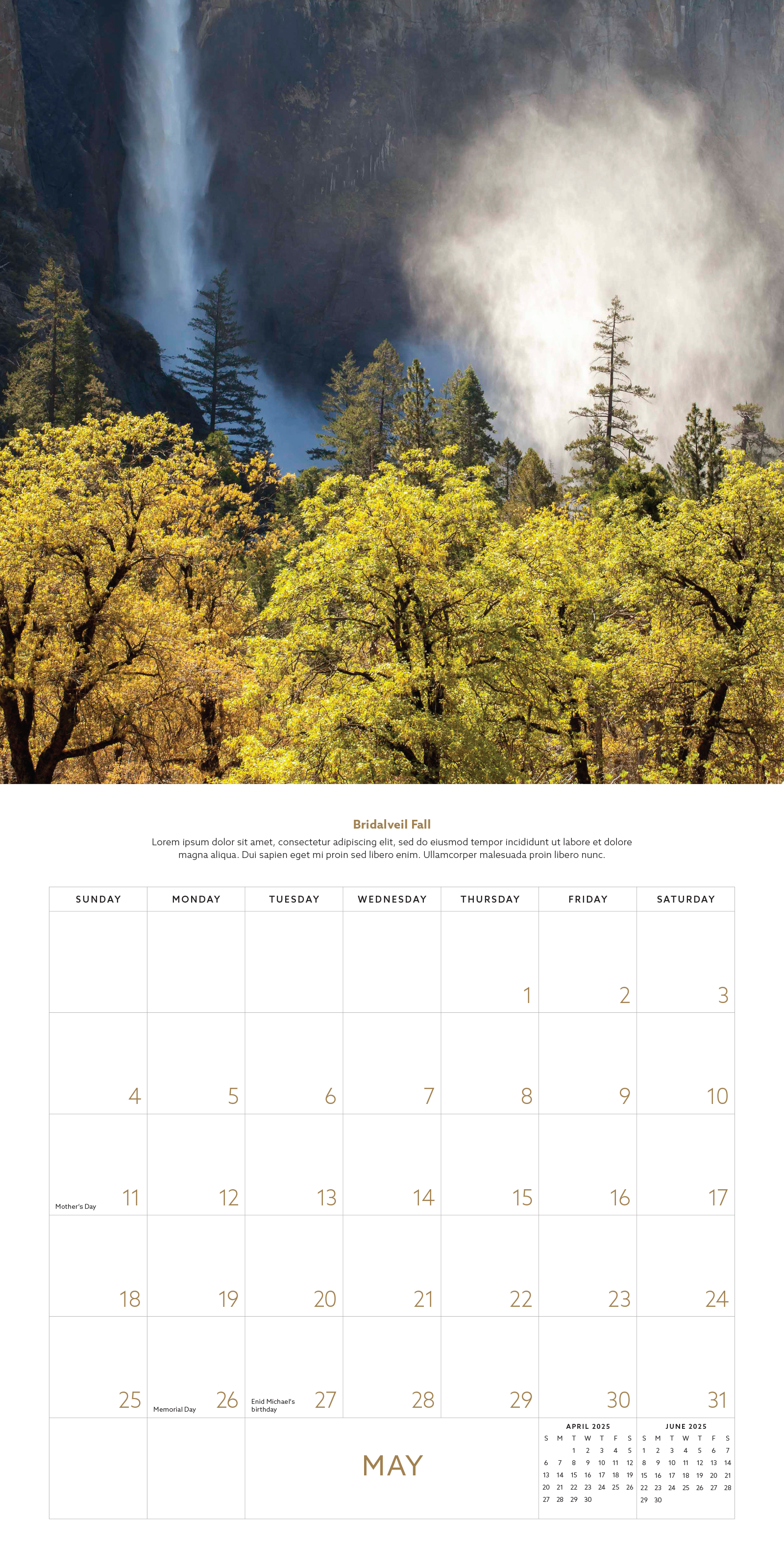 Elemental Yosemite 2025 Calendar