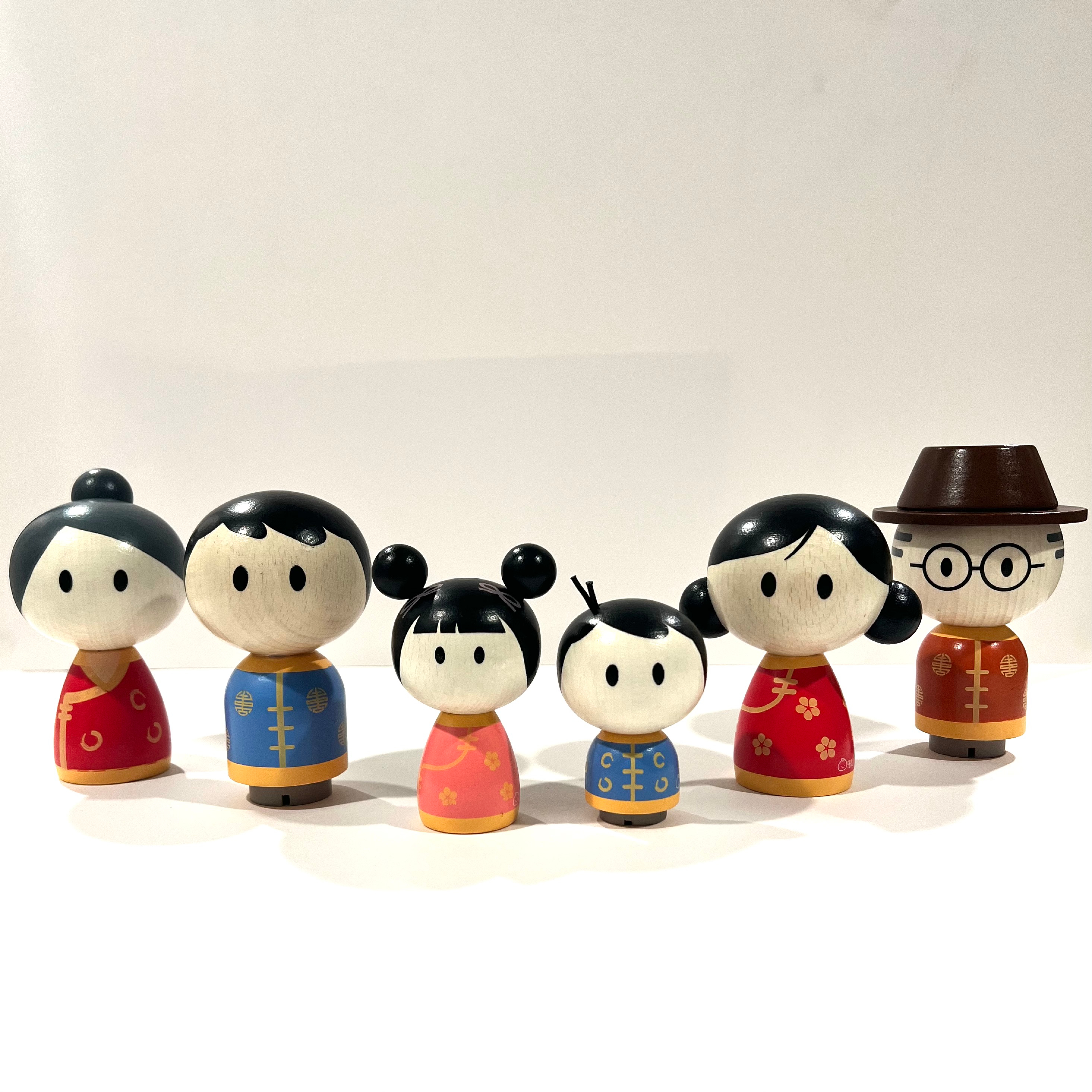 Wooden Asian Family Toy Set