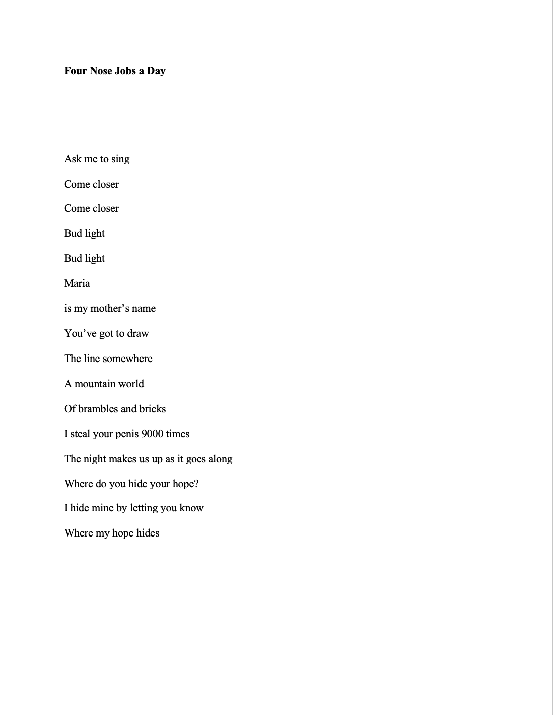 Four Nose Jobs a Day