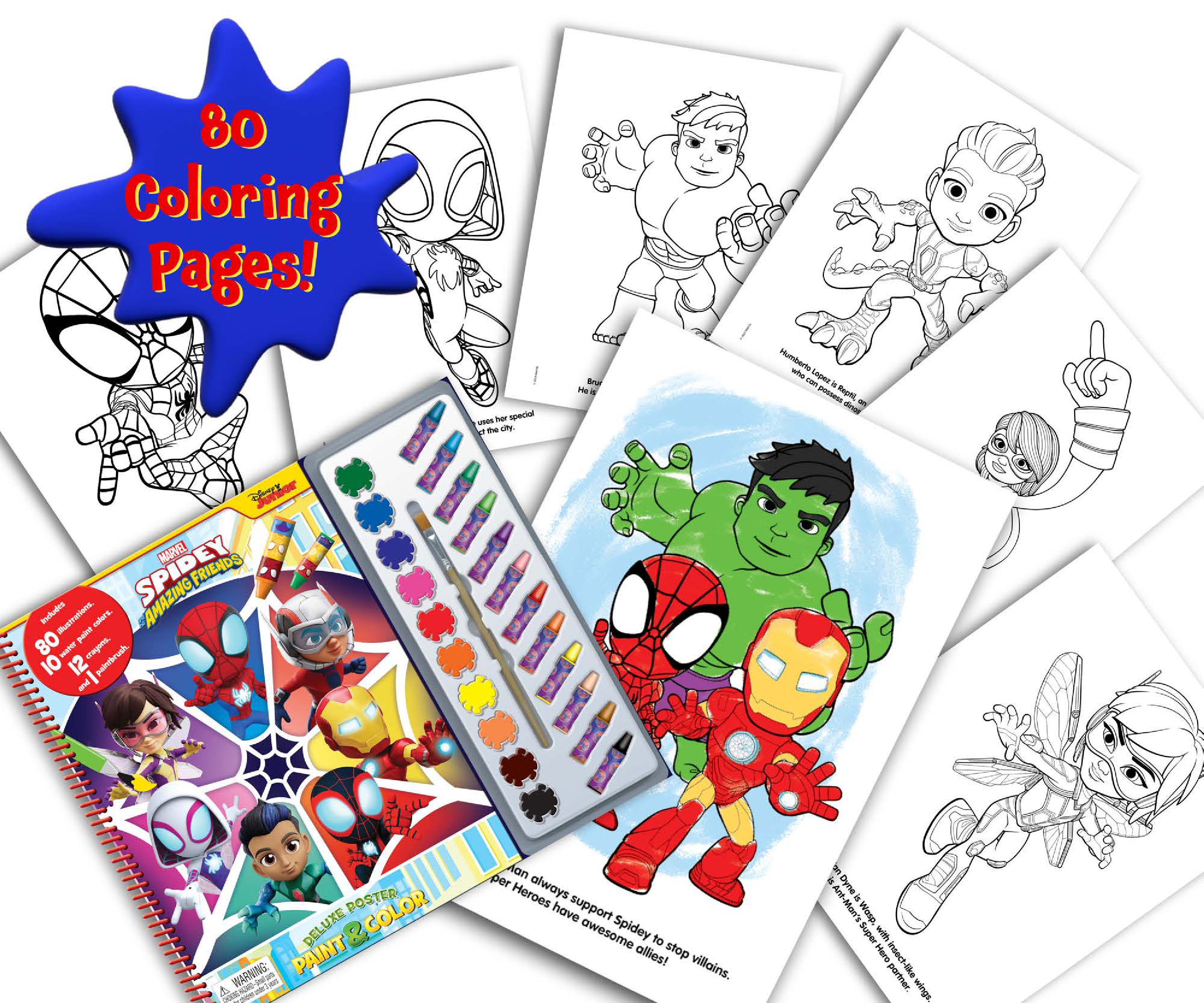 MARVEL SPIDEY & HIS AMAZING FRIENDS DELUXE POSTER PAINT & COLOR