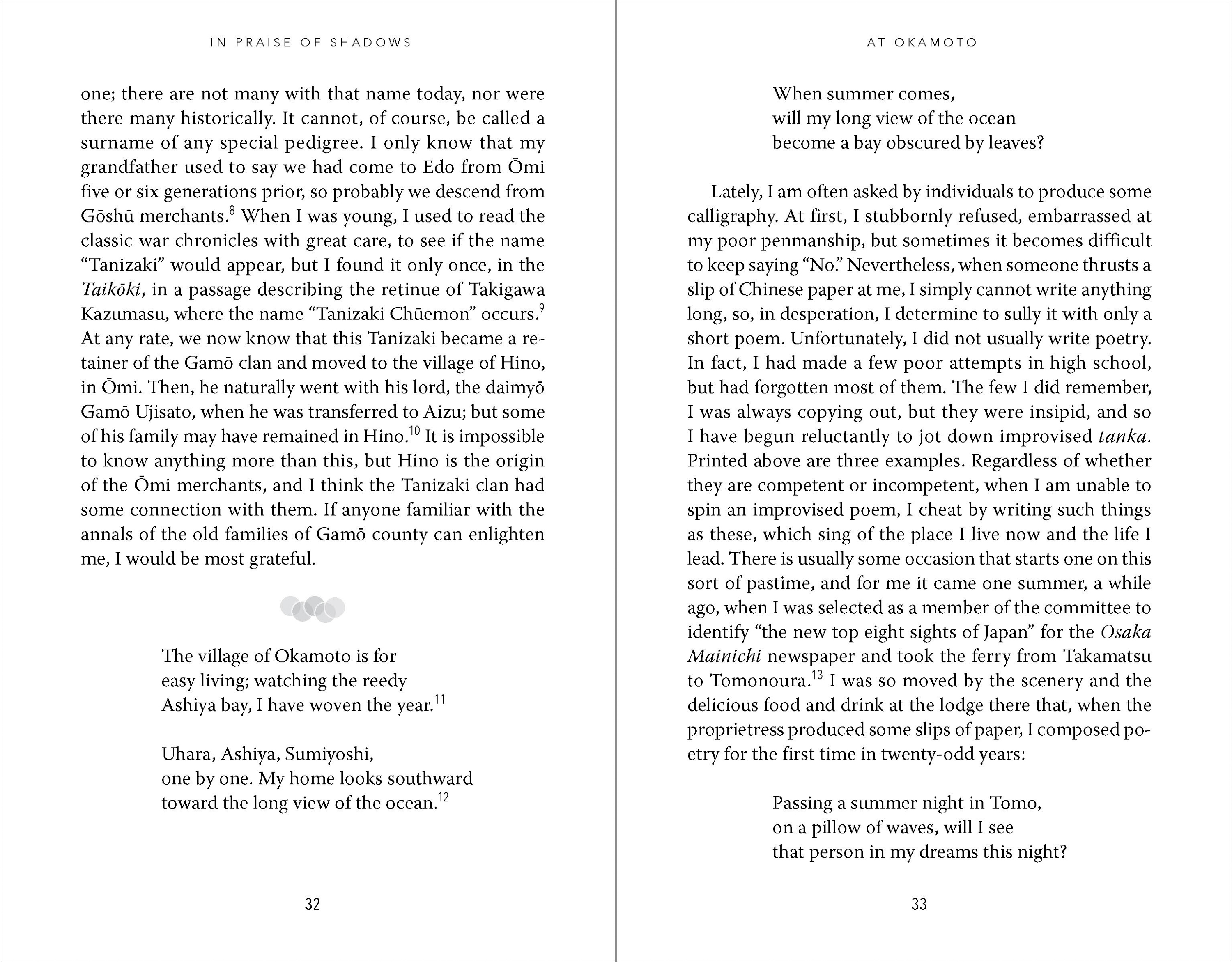 In Praise of Shadows and Other Essays