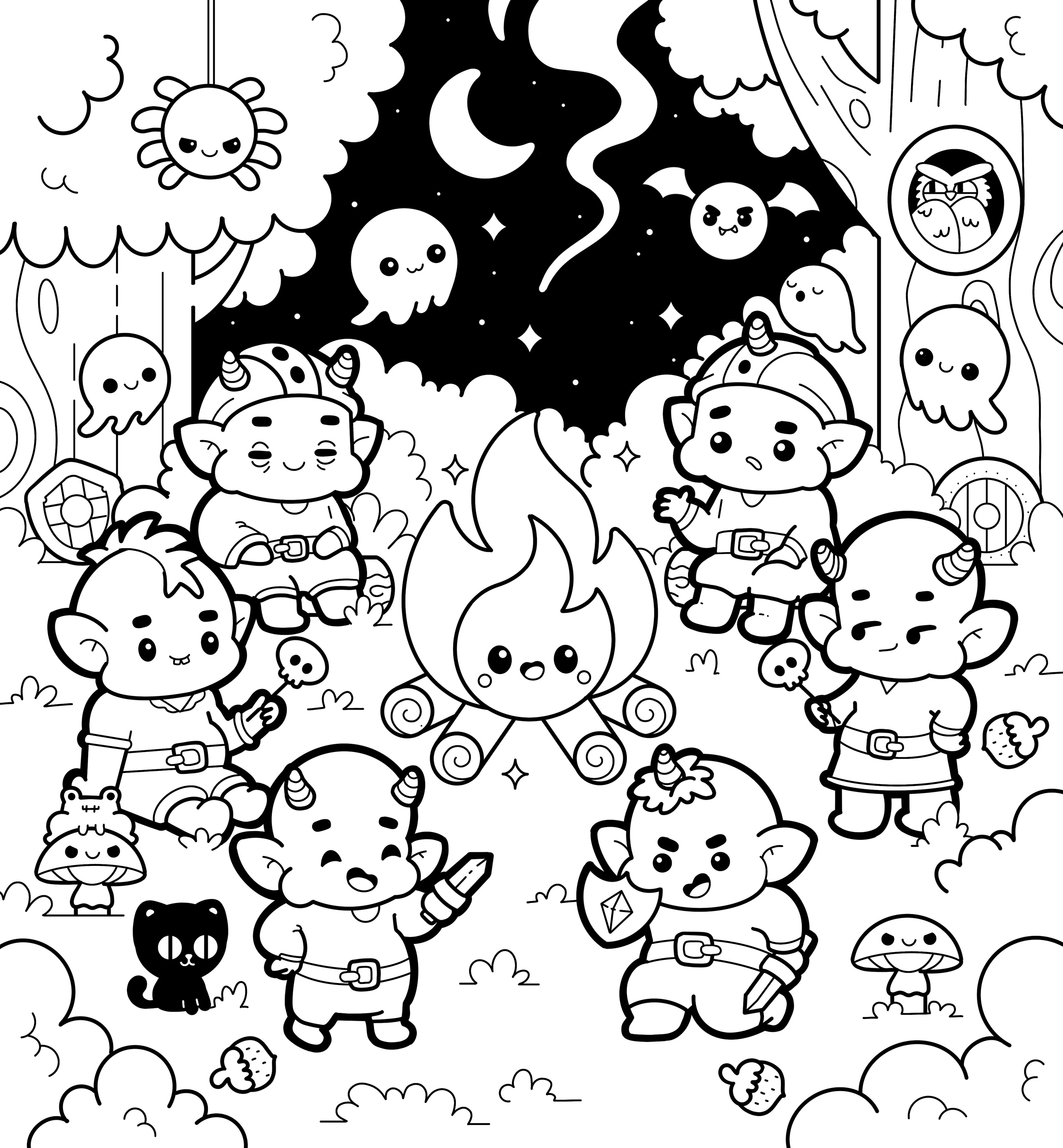 Super Cute Monsters Coloring Book