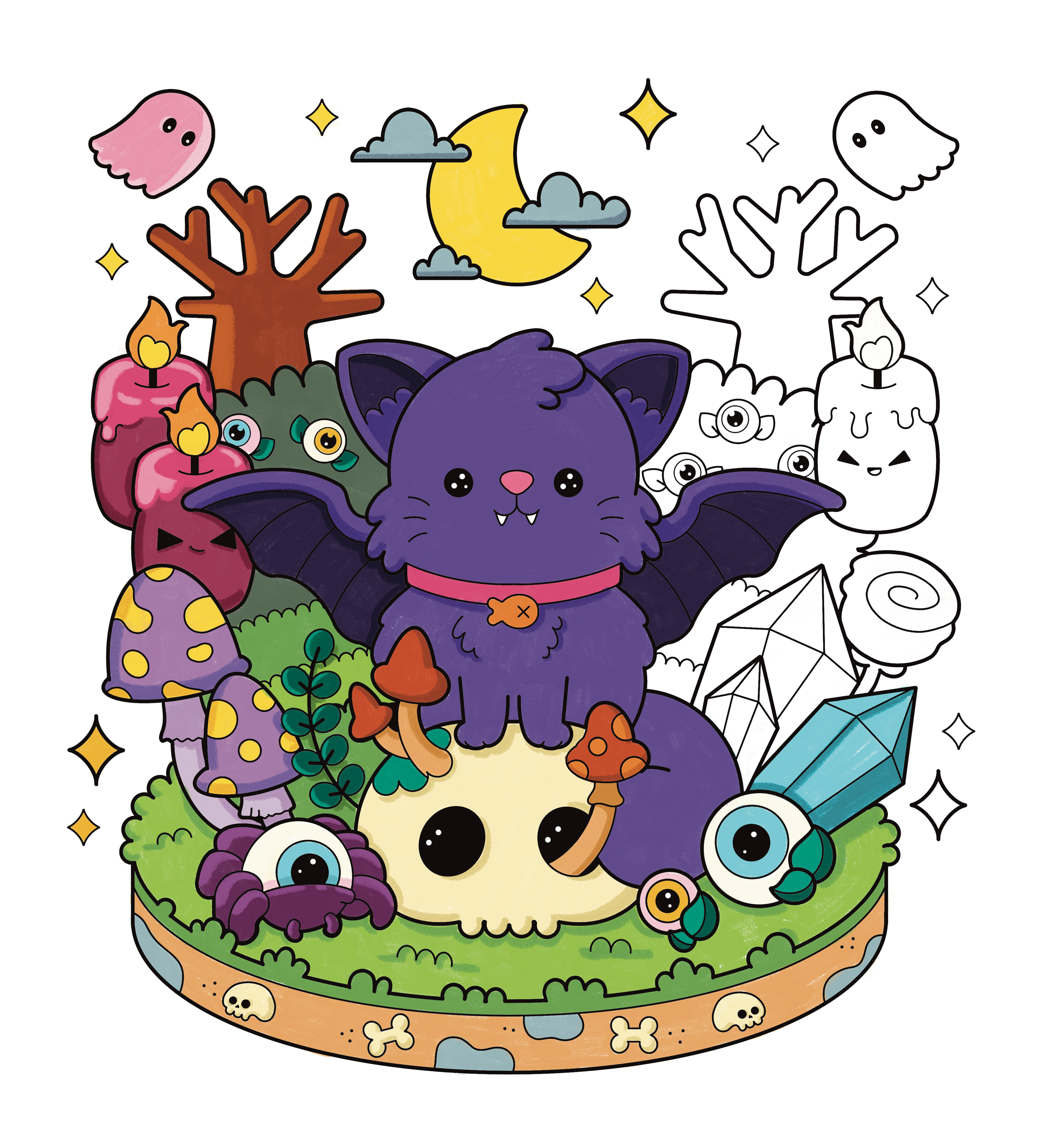 Super Cute Monsters Coloring Book