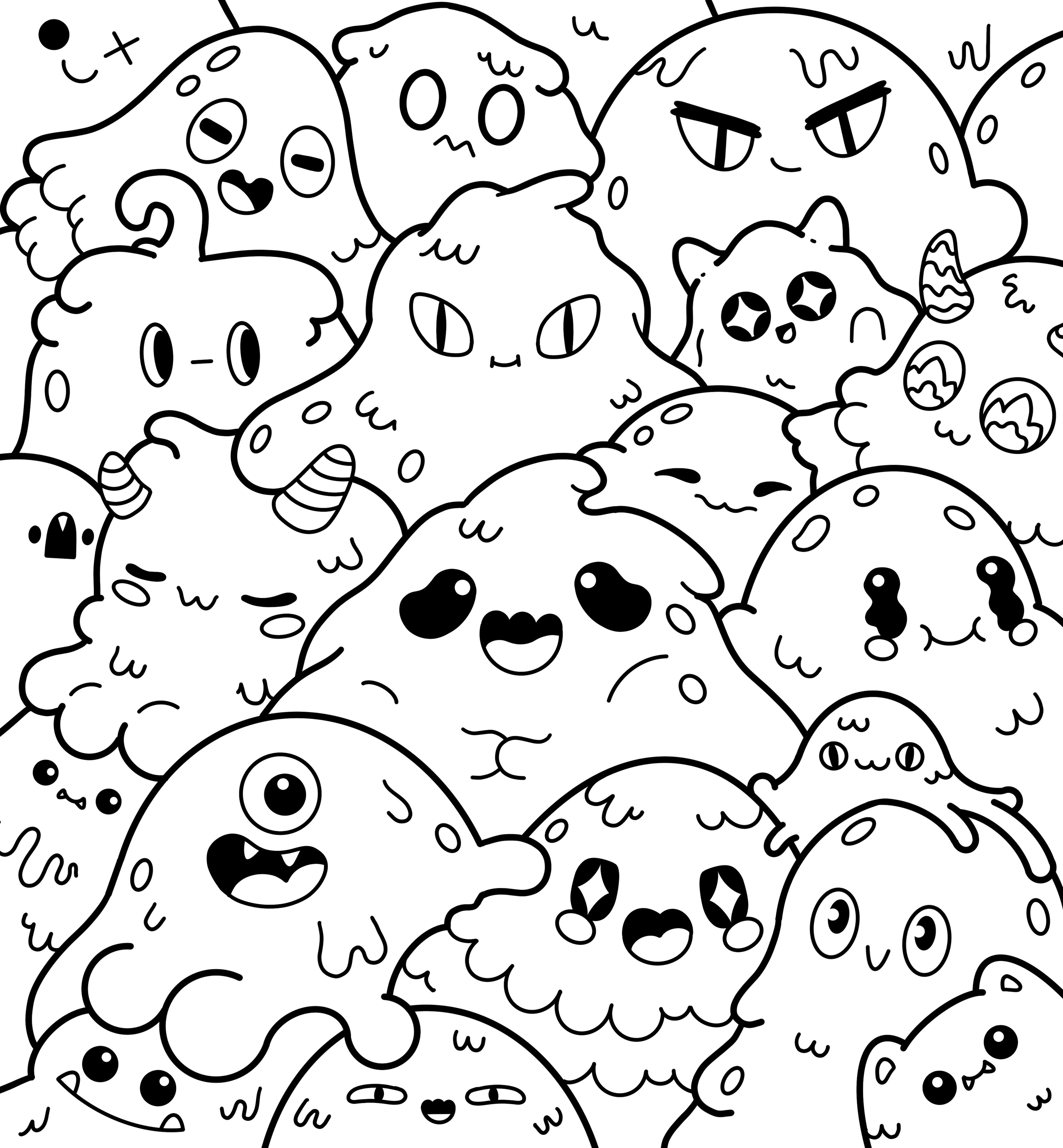 Super Cute Monsters Coloring Book