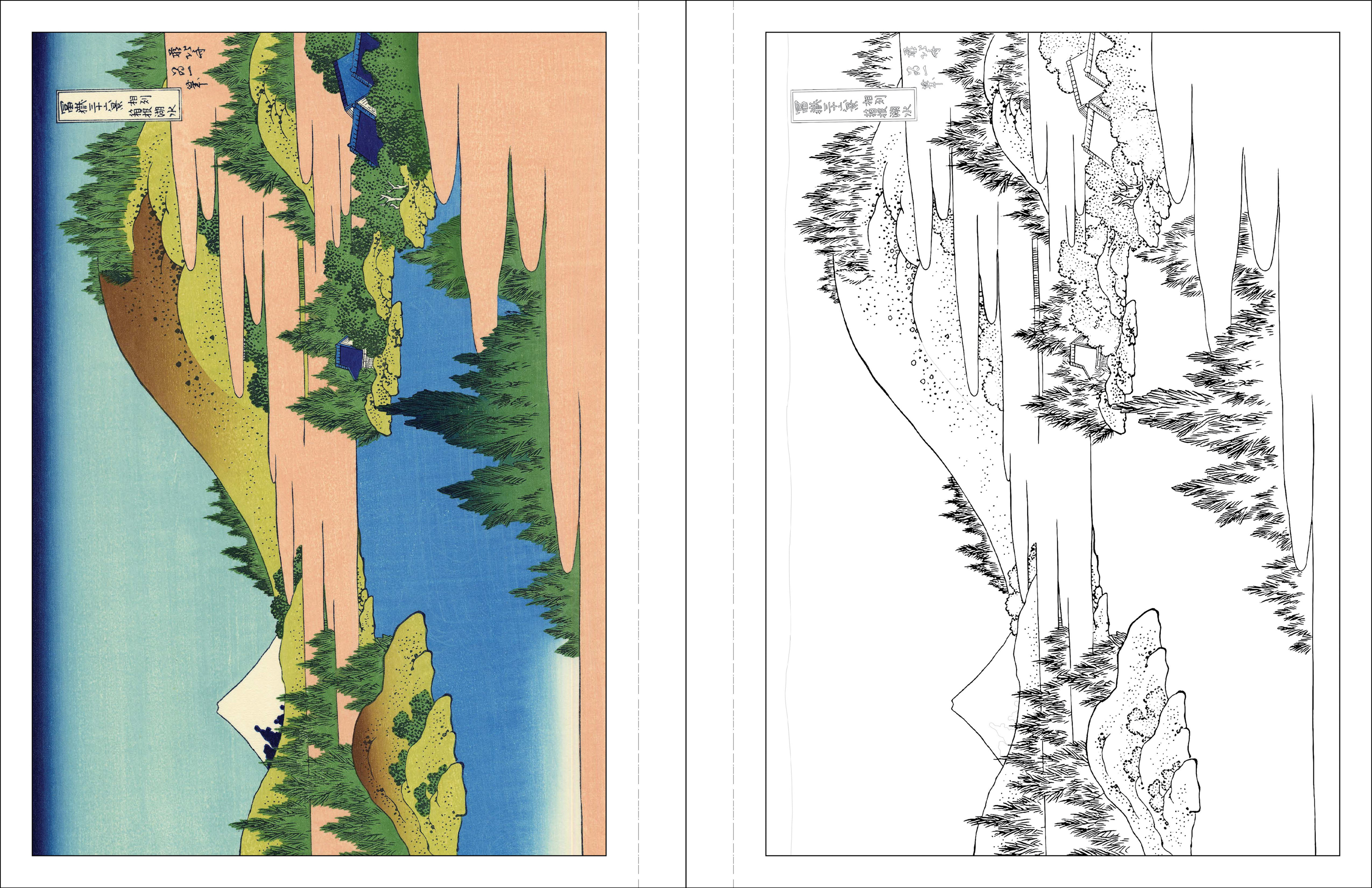 Hokusai Prints Coloring Book