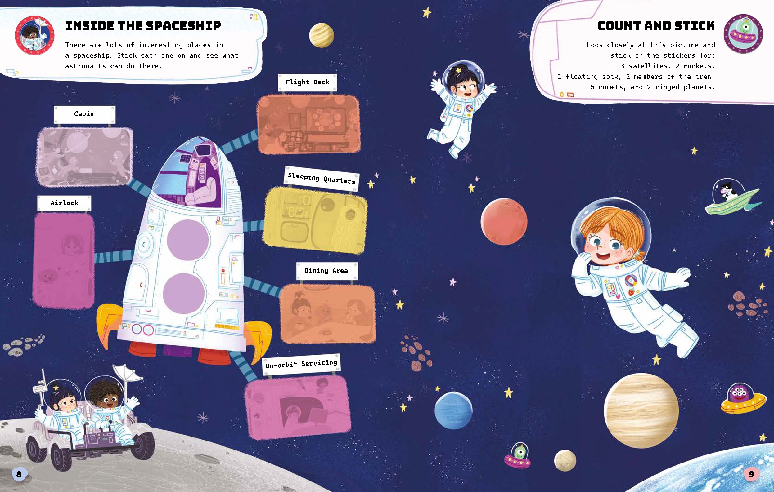 Glow-in-the-Dark Sticker Activity Book: Exploring Space