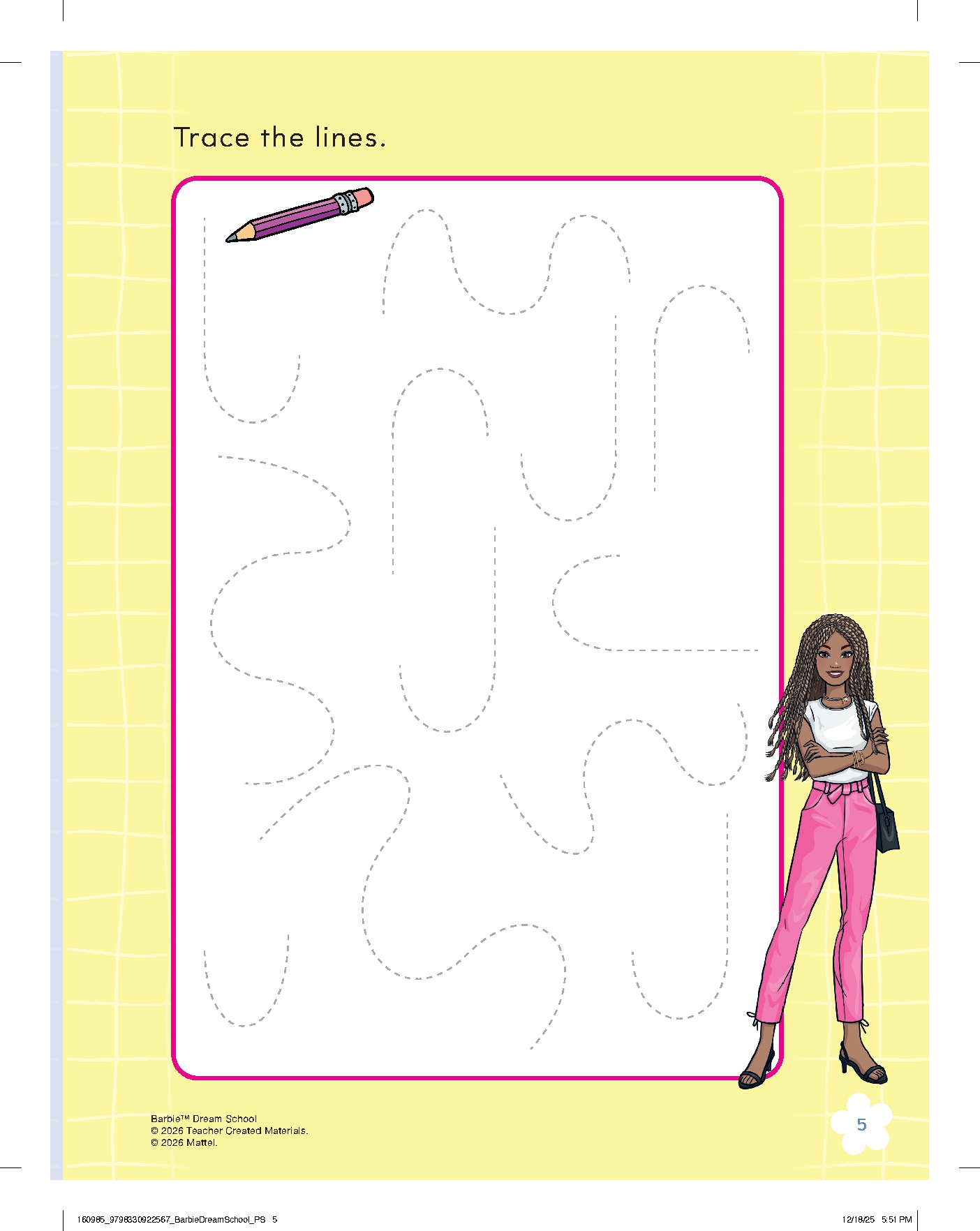 Barbie Dream School Preschool Workbook