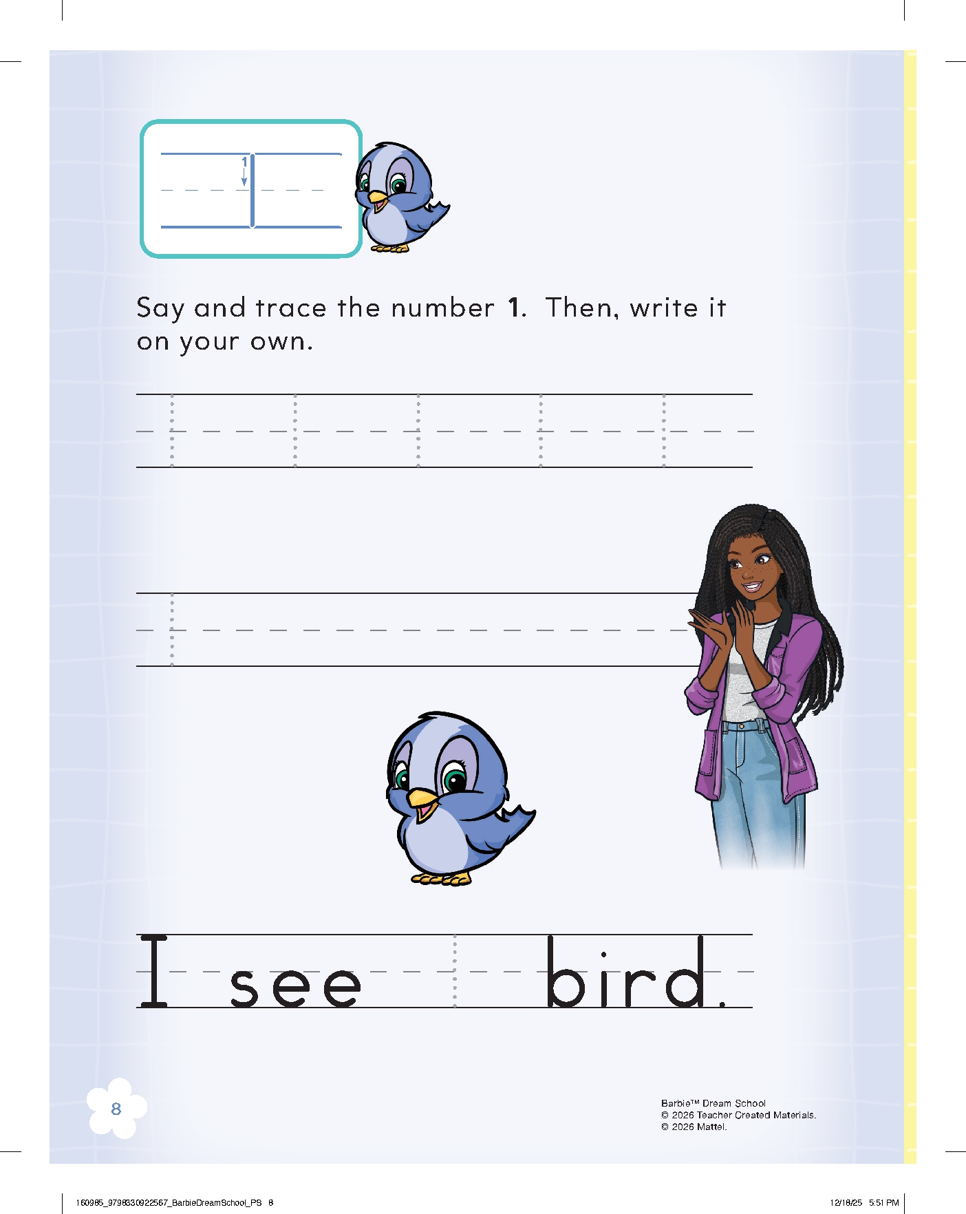 Barbie Dream School Preschool Workbook