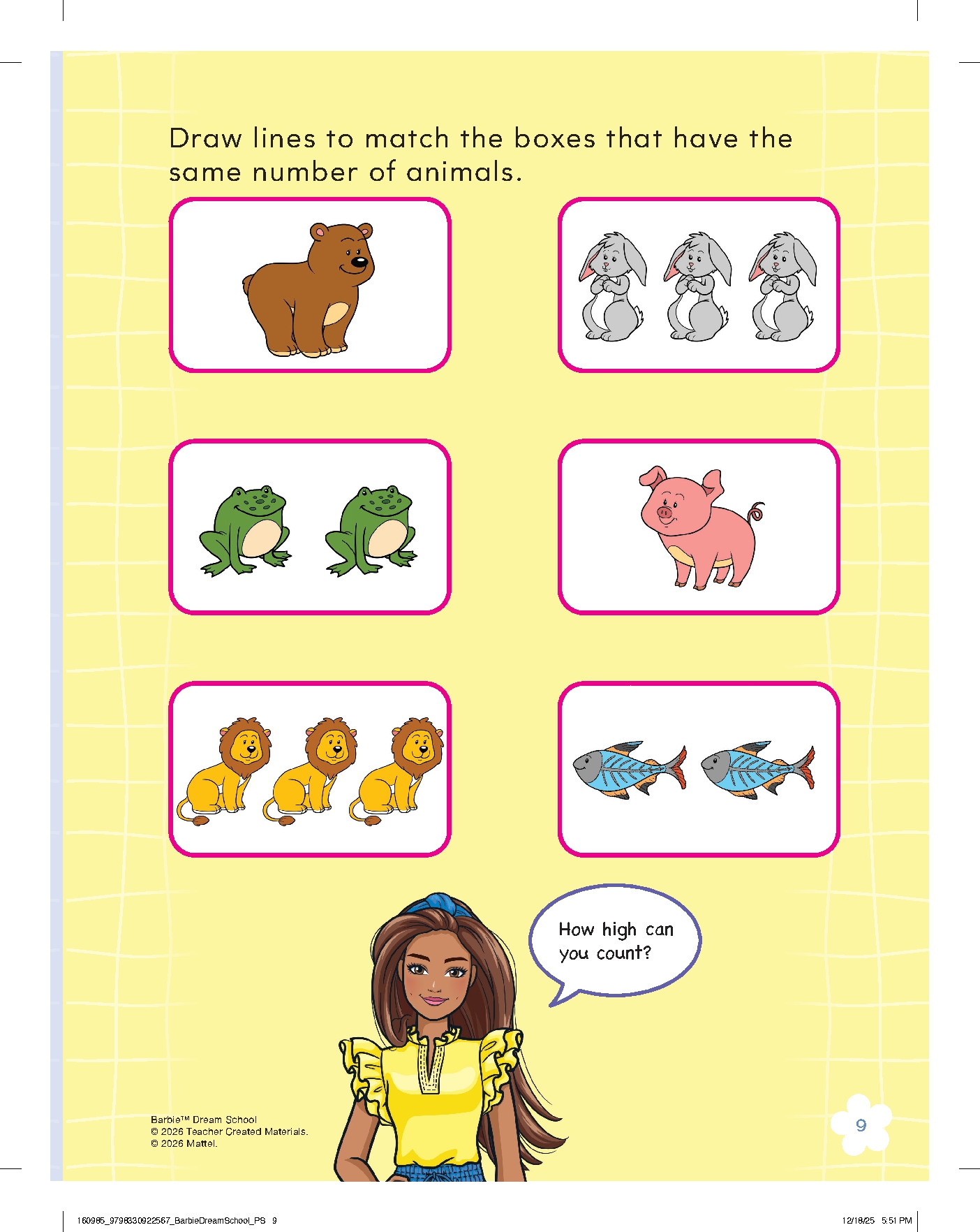 Barbie Dream School Preschool Workbook