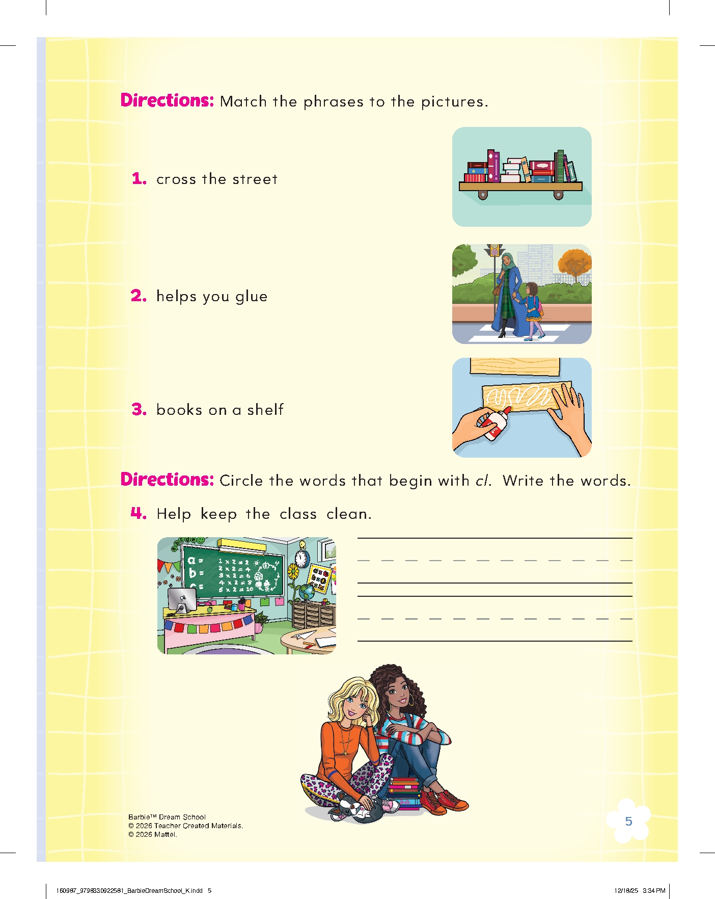 Barbie Dream School Kindergarten Workbook