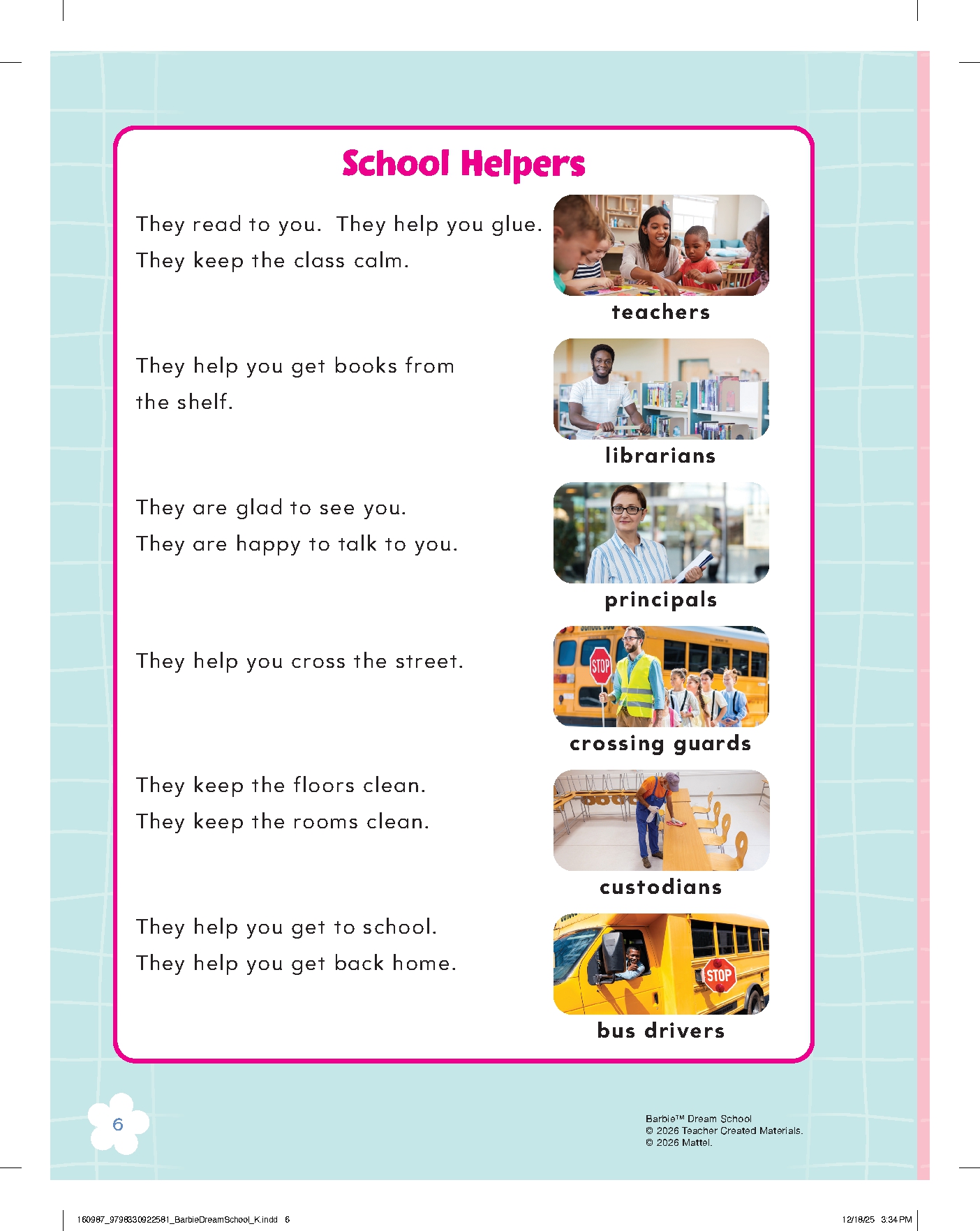 Barbie Dream School Kindergarten Workbook