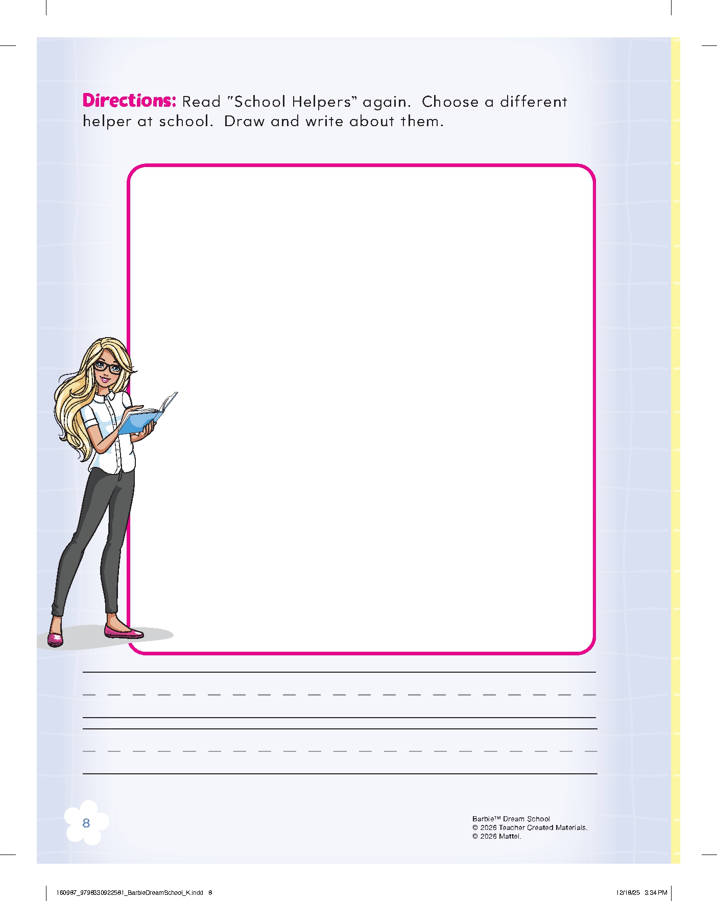 Barbie Dream School Kindergarten Workbook