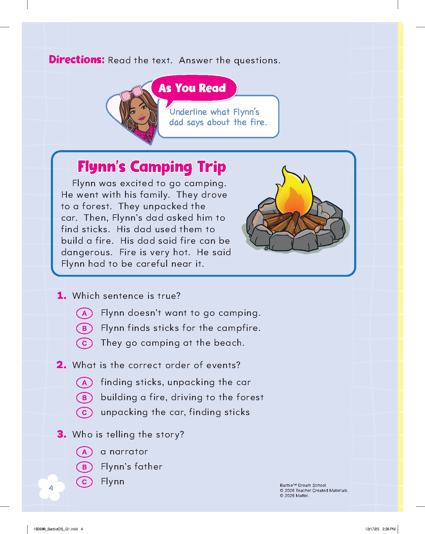 Barbie Dream School Grade 1 Workbook